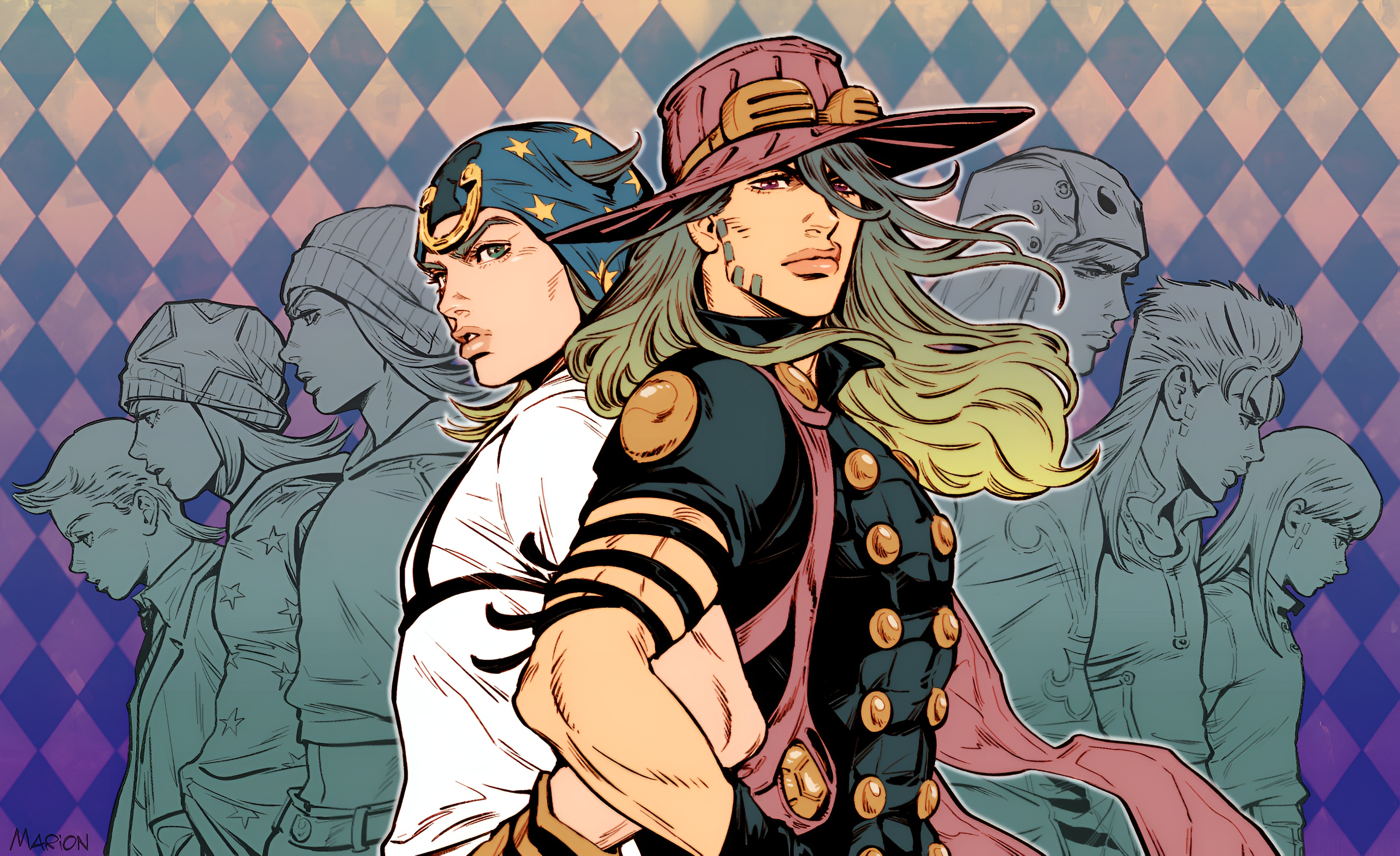 Steel Ball Run Duo Fan Art 4K Wallpaper