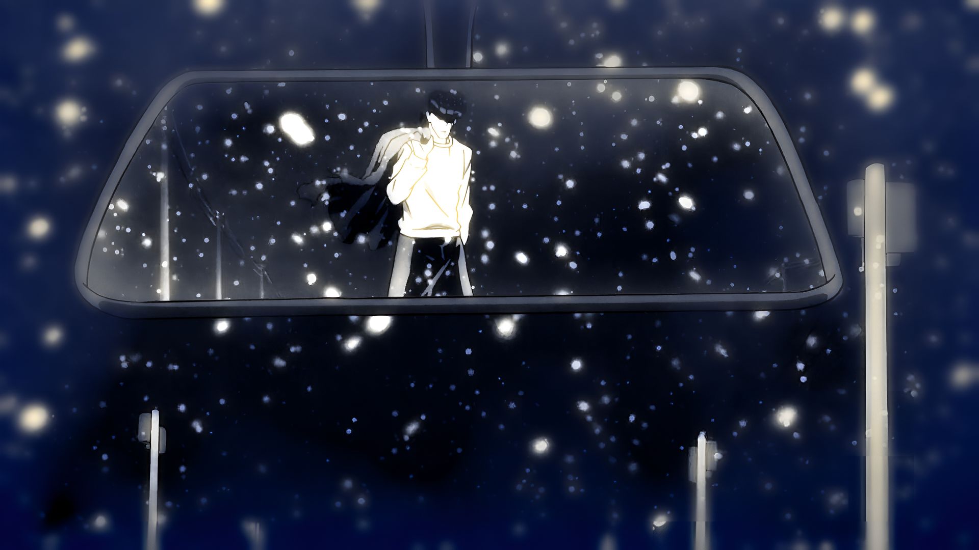 《JoJo的奇妙冒险》雪夜后视镜壁纸