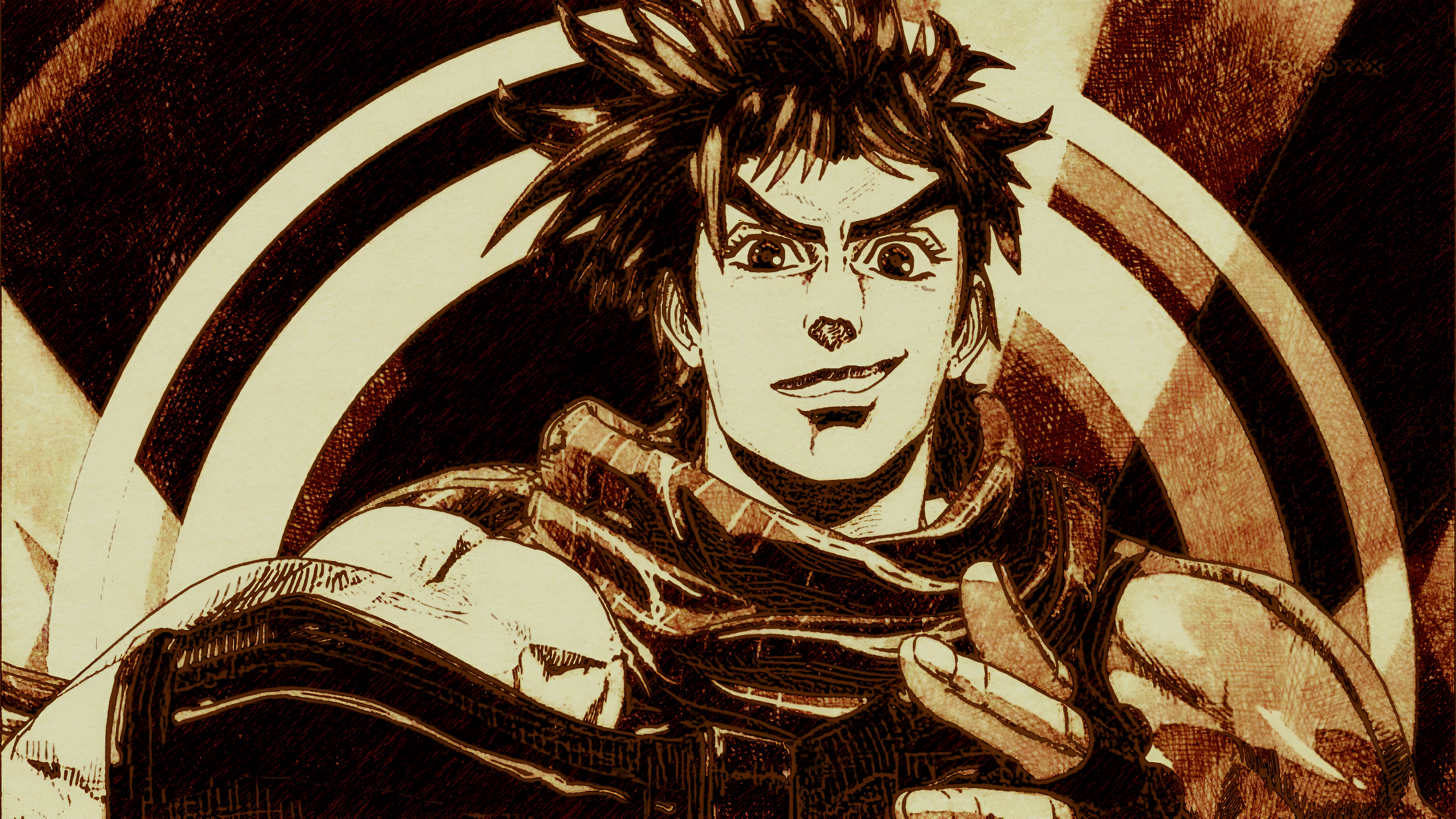 Joseph Joestar 4K Sepia Wallpaper – JoJo's Bizarre Adventure