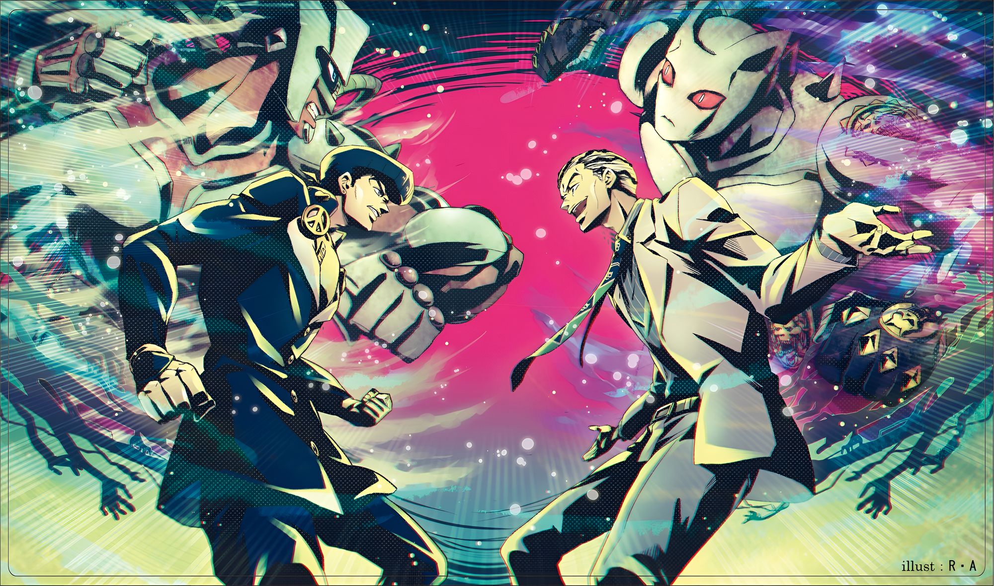 《JoJo的奇妙冒险》仗助VS吉良4K壁纸