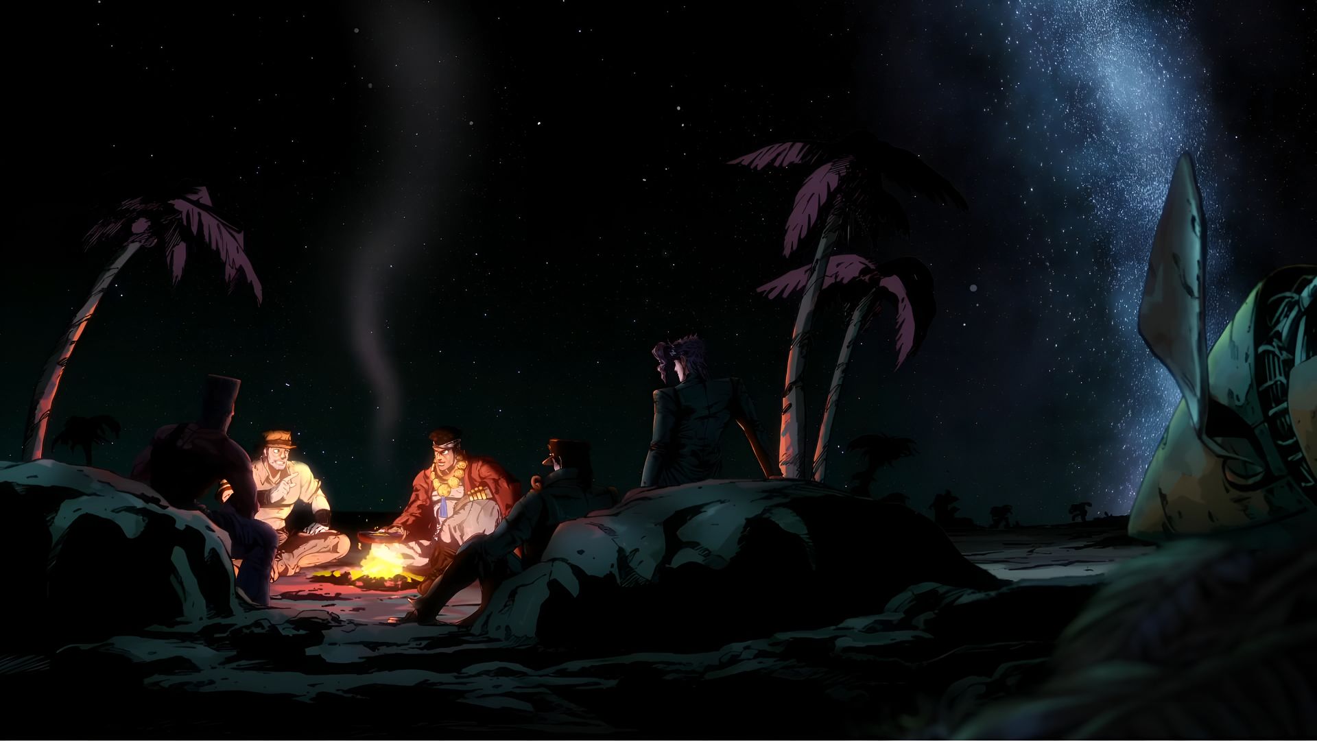 《JoJo的奇妙冒险》星尘远征军篝火之夜壁纸