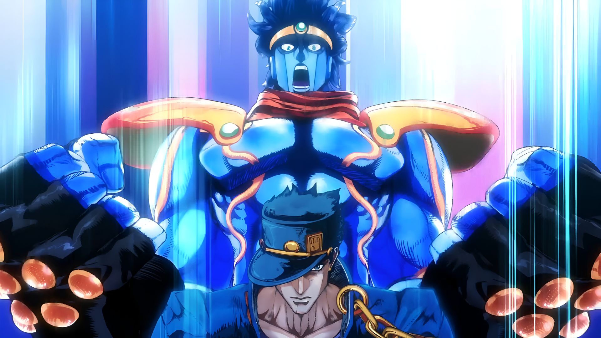 Jotaro & Star Platinum 4K Wallpaper JoJo's Bizarre Adventure