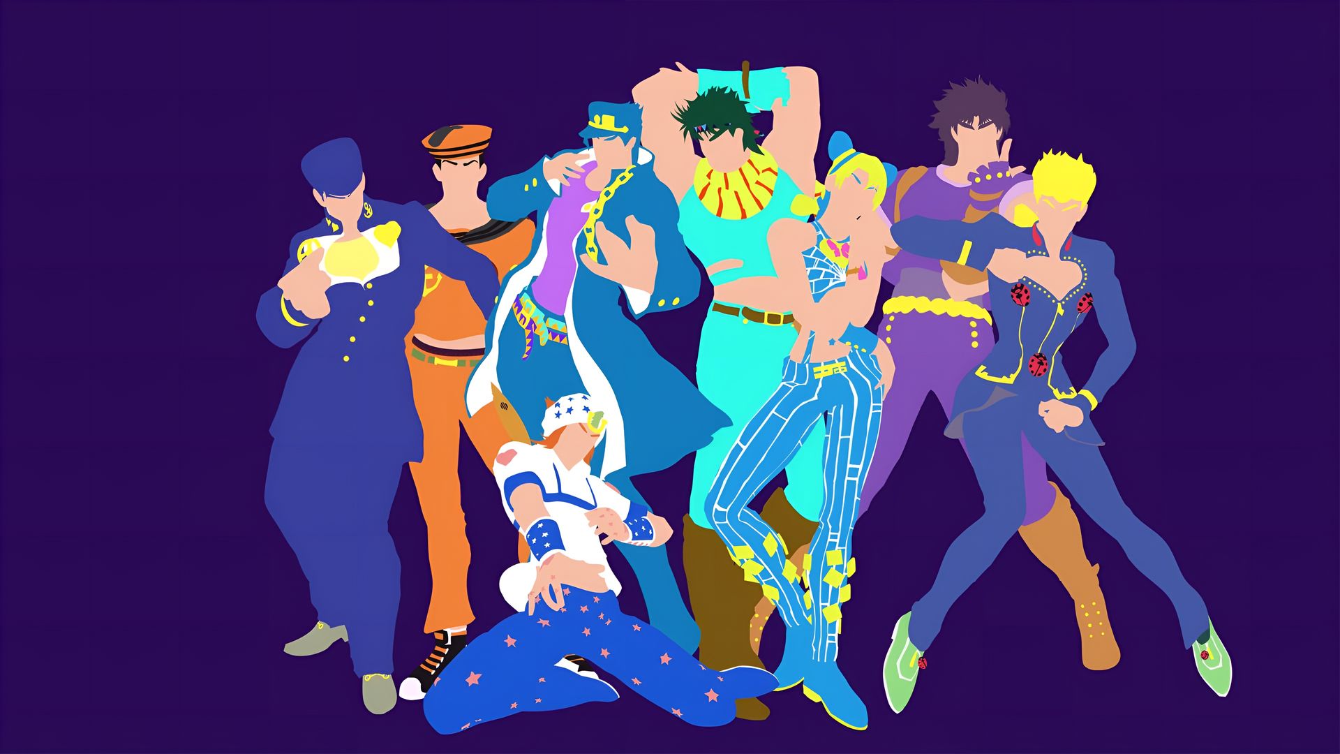 JoJo's Bizarre Adventure All JoJos Minimalist Wallpaper