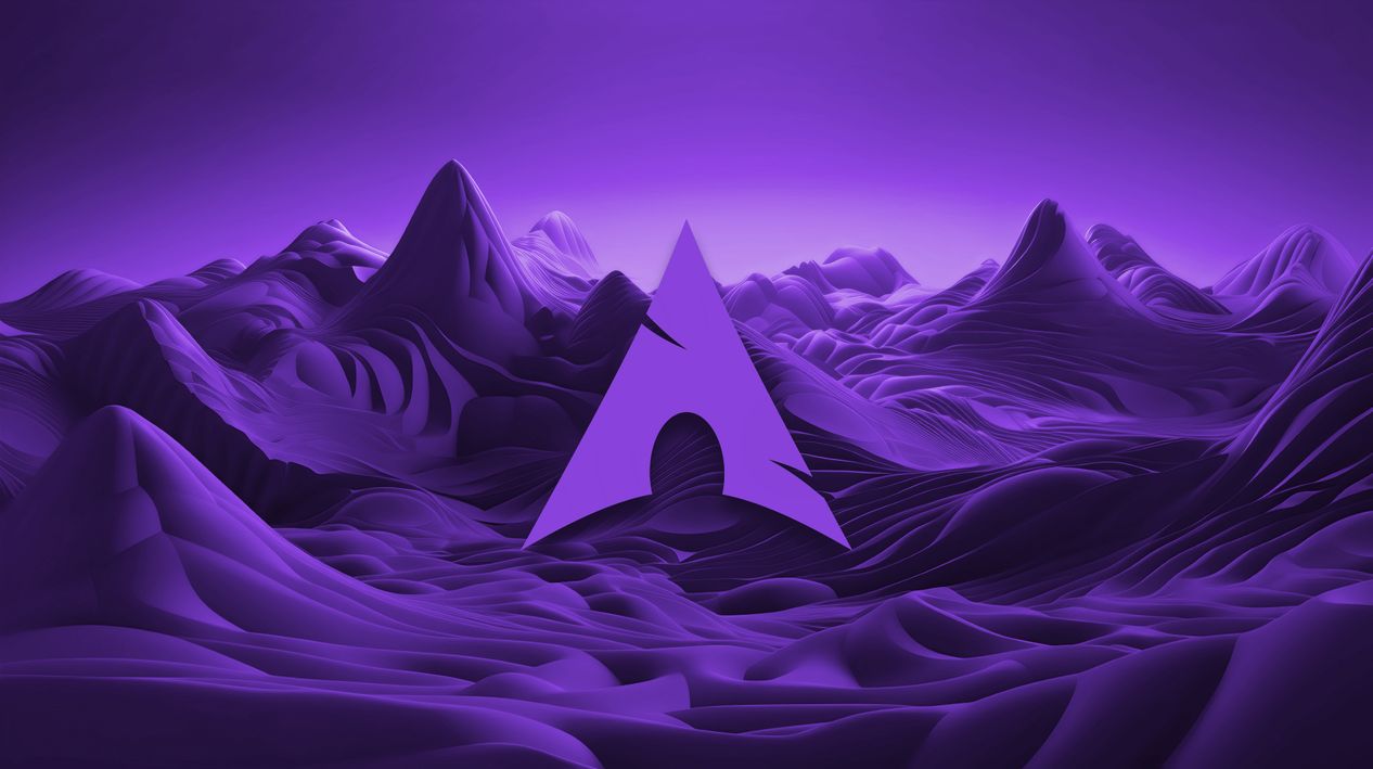 Arch Linux Purple Mountain 4K Wallpaper