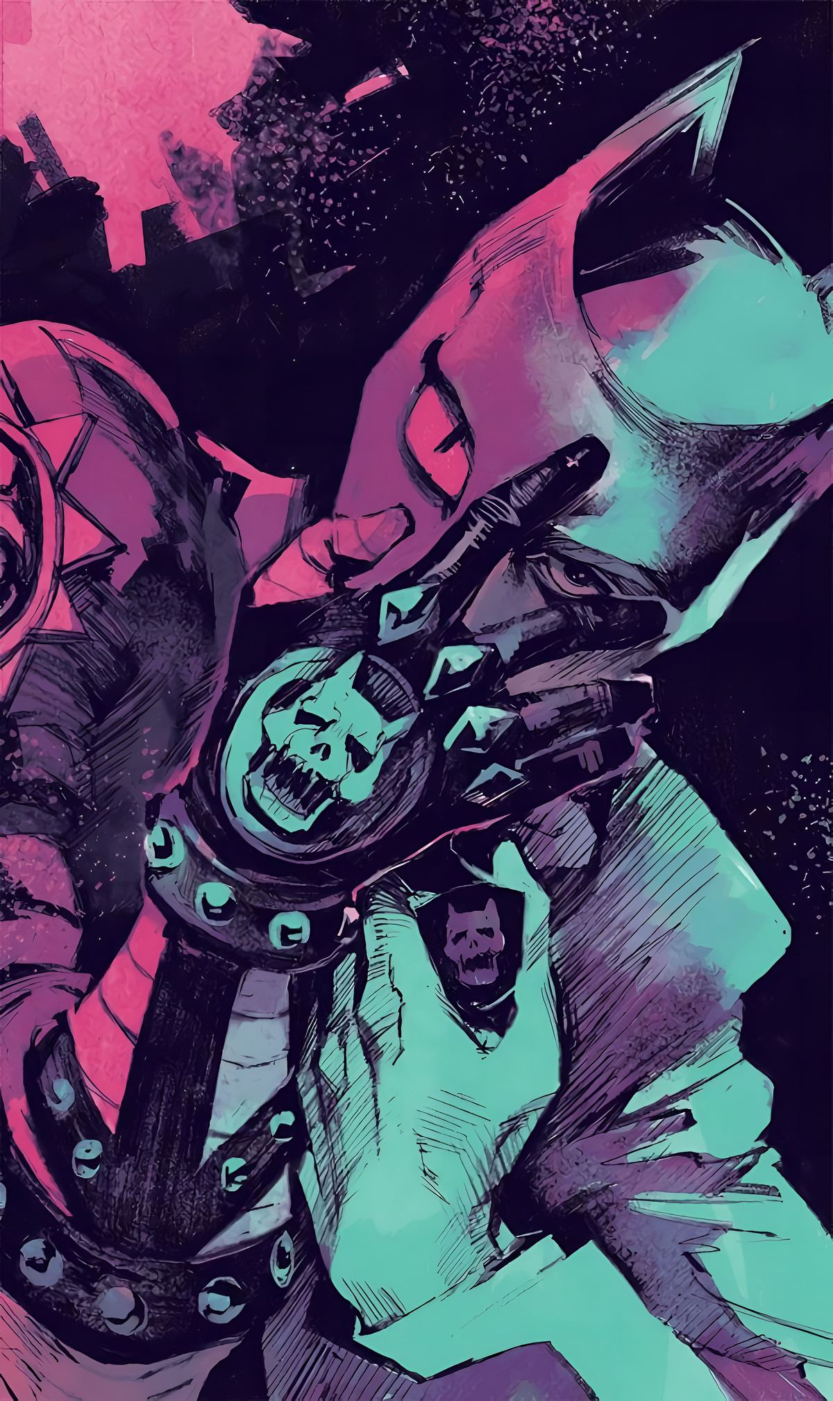 Kira Yoshikage Dark Neon Wallpaper 4K