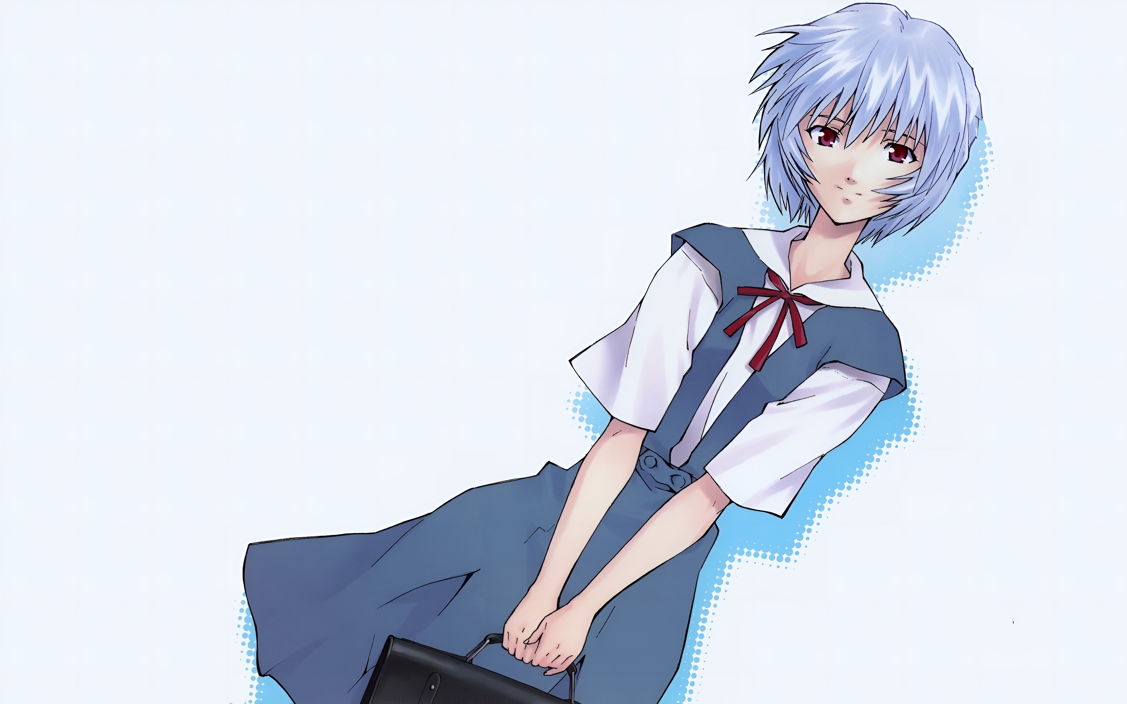 Rei Ayanami School Uniform 4K Wallpaper