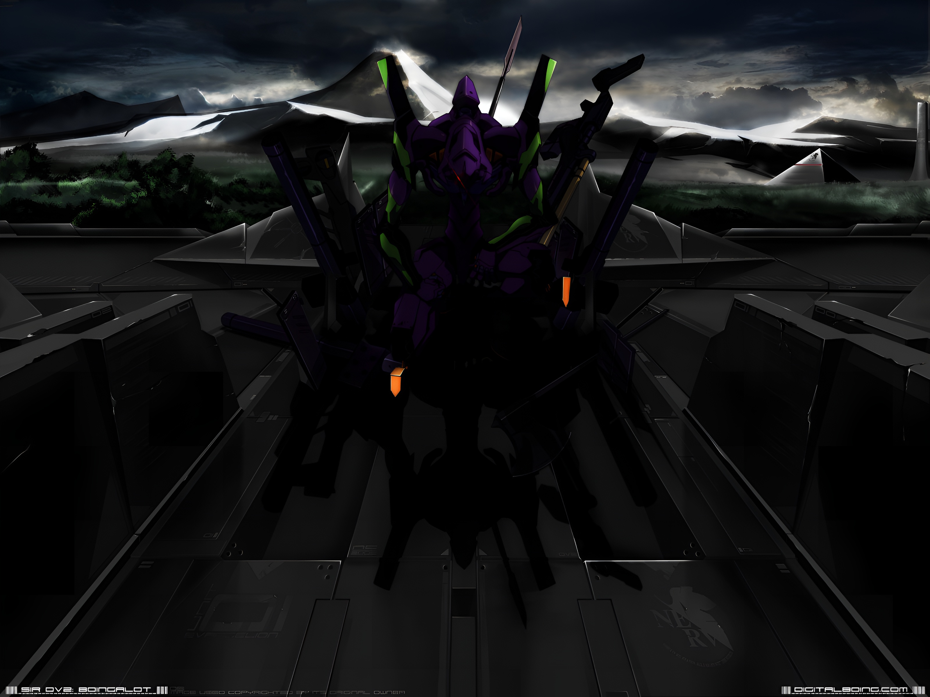 EVA Unit-01 Launch Bay Wallpaper - Neon Genesis Evangelion