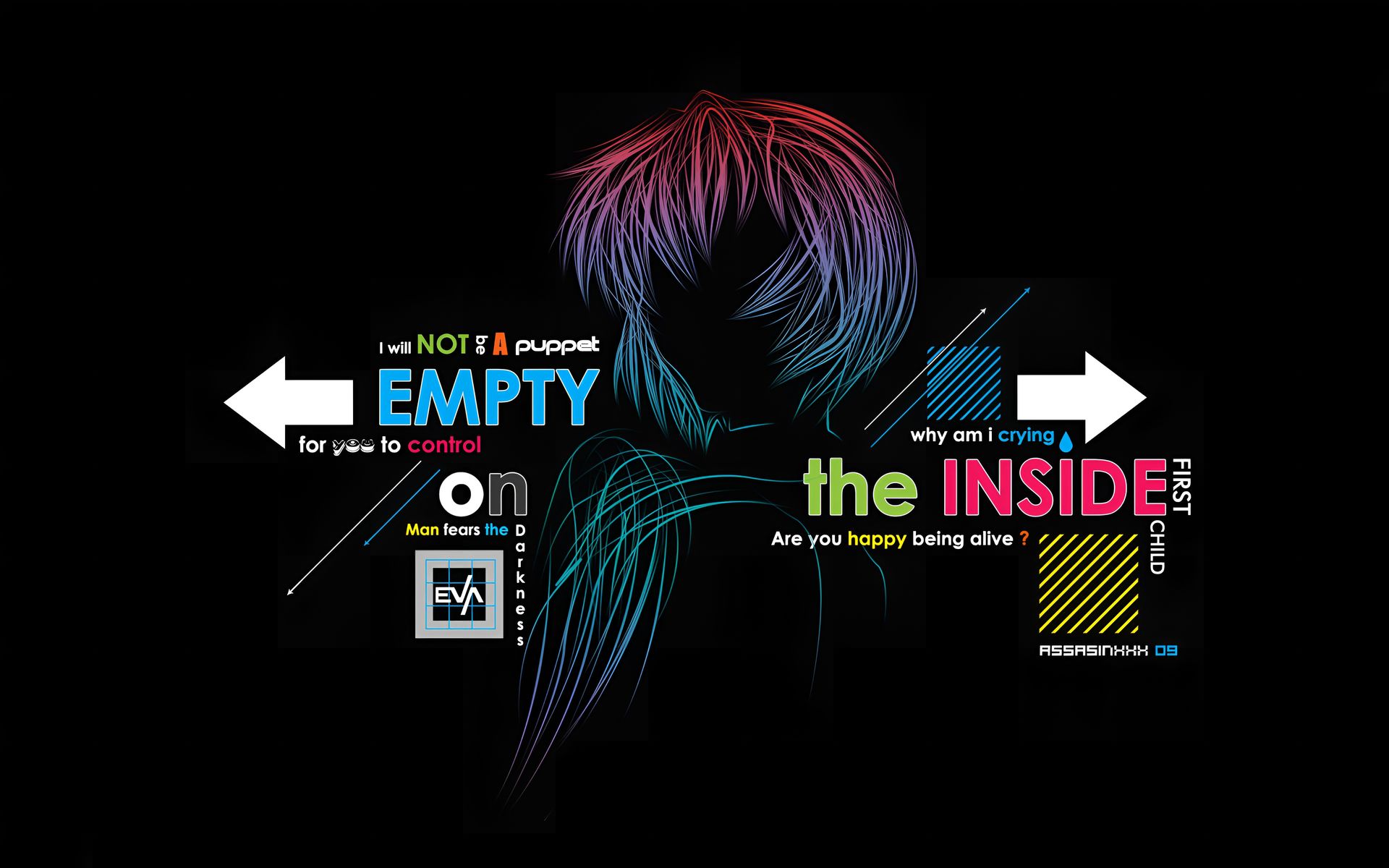 Rei Ayanami Empty Inside Neon Wallpaper 4K