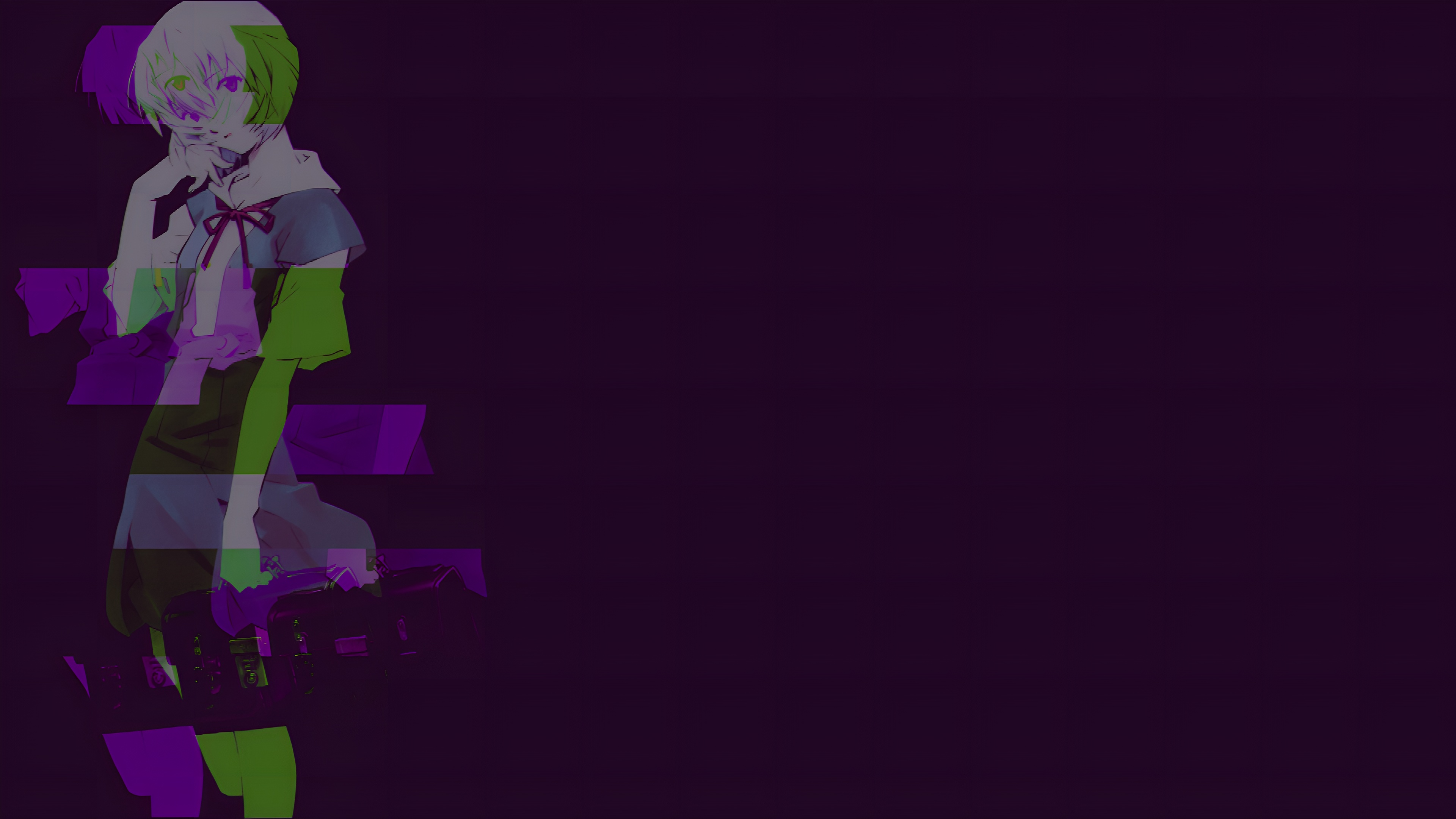 Rei Ayanami Glitch Art 4K Wallpaper