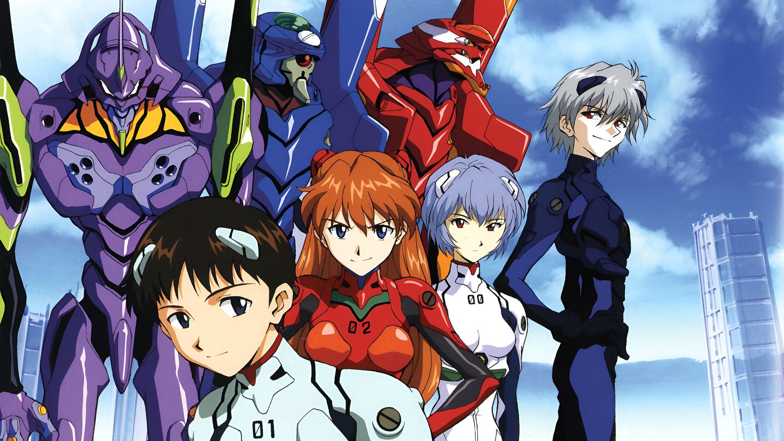 Neon Genesis Evangelion Characters & Mechs 4K Wallpaper
