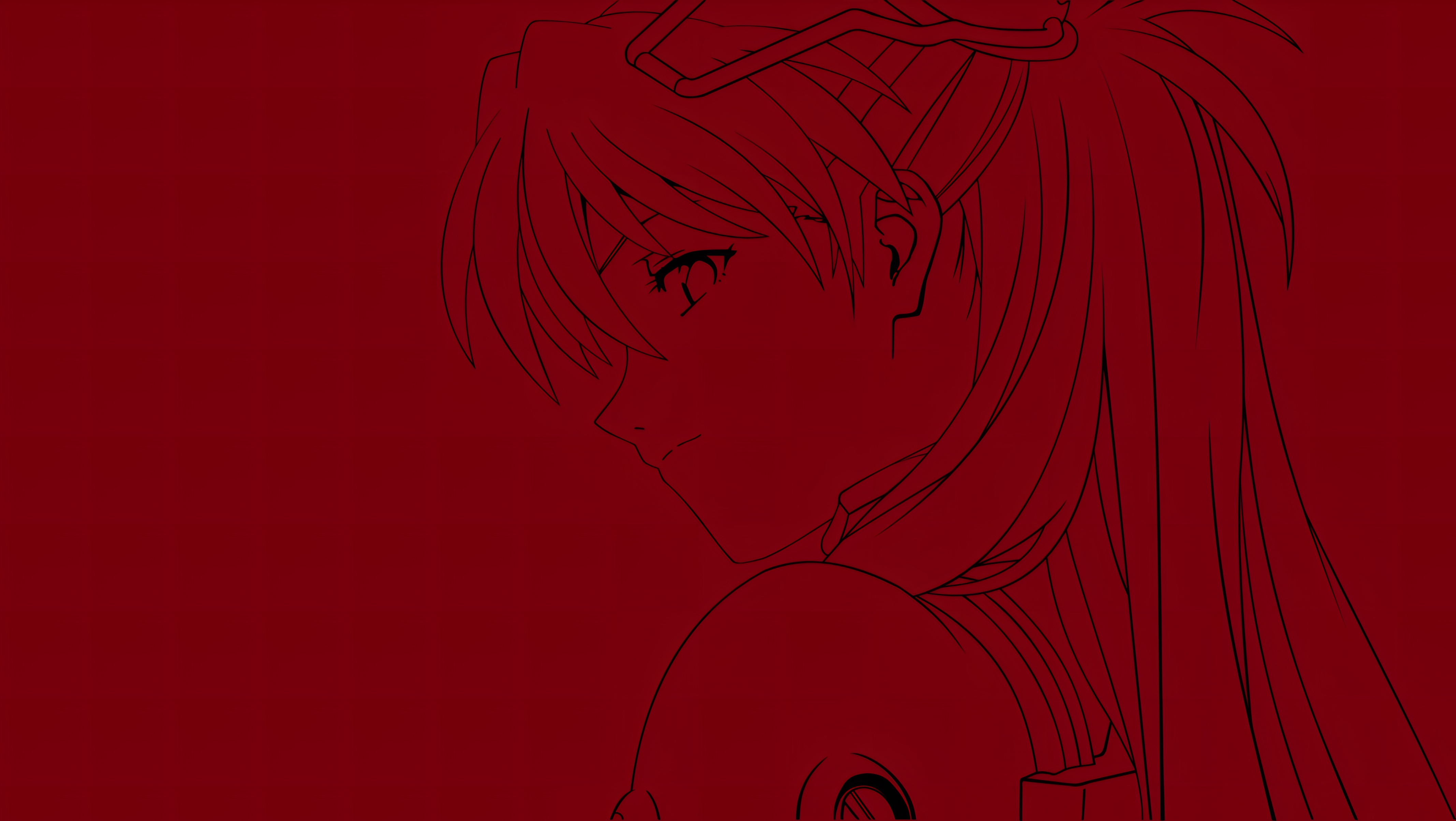 Asuka Langley Red Minimalist Wallpaper – Evangelion