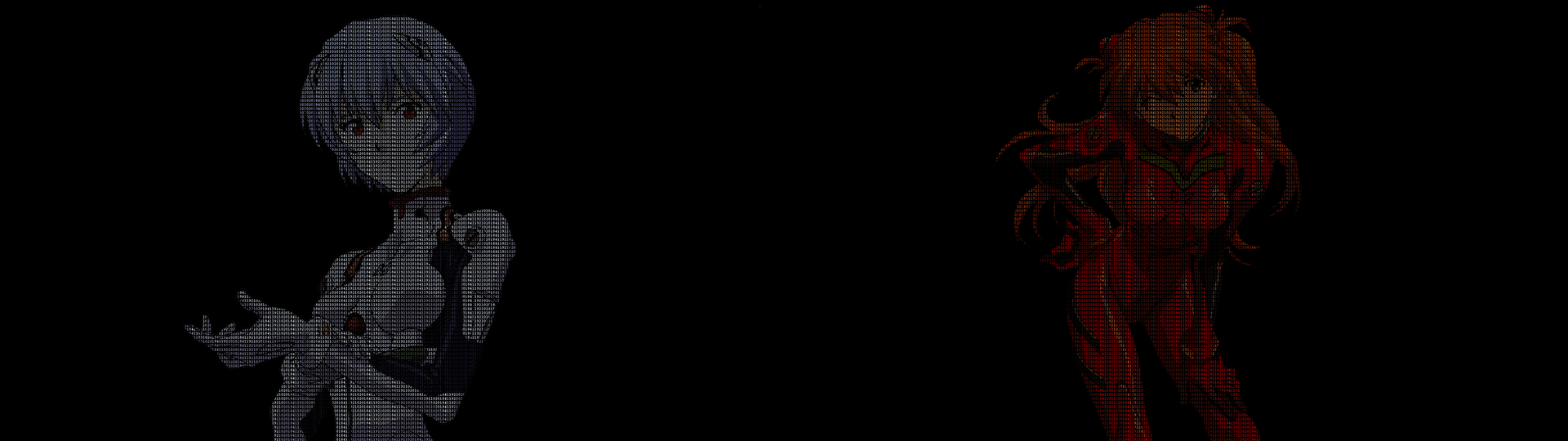 Neon Genesis Evangelion Rei and Asuka ASCII Wallpaper