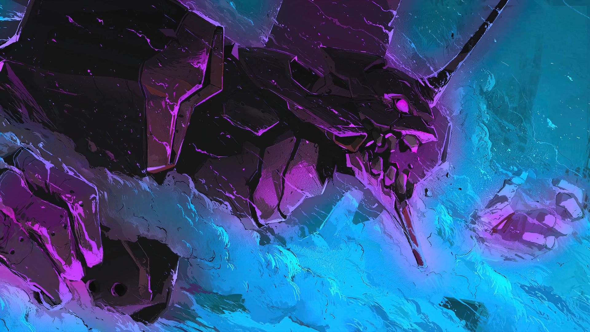 EVA-01 Rising - Neon Genesis Evangelion 4K Wallpaper