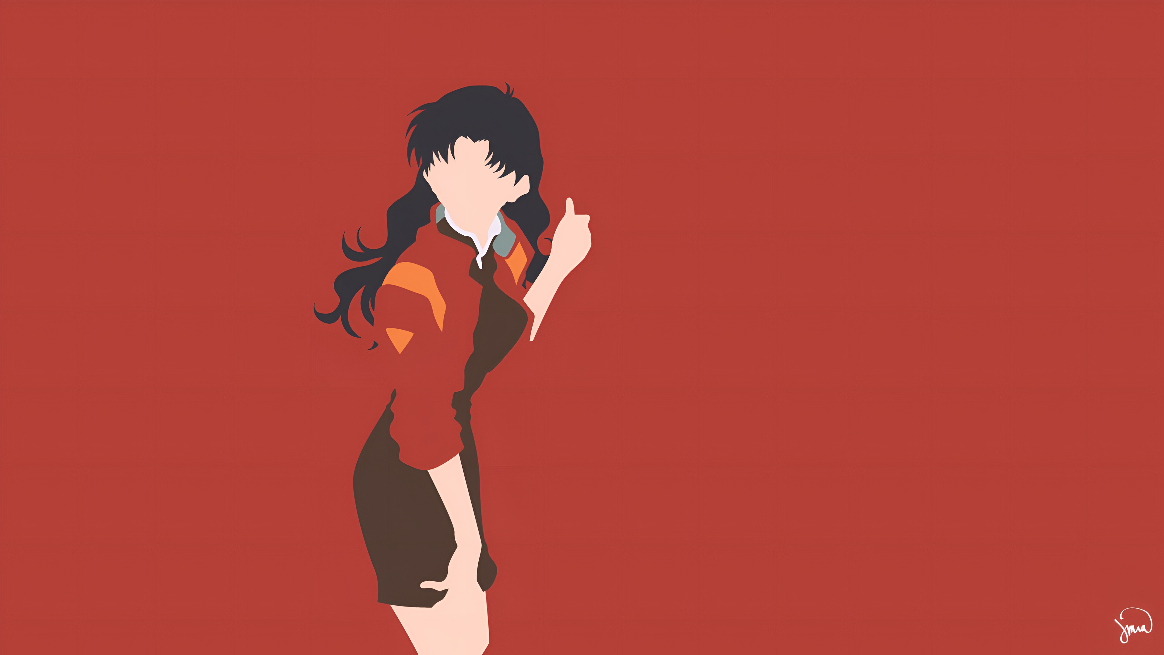 Misato Katsuragi Minimalist Wallpaper - Evangelion