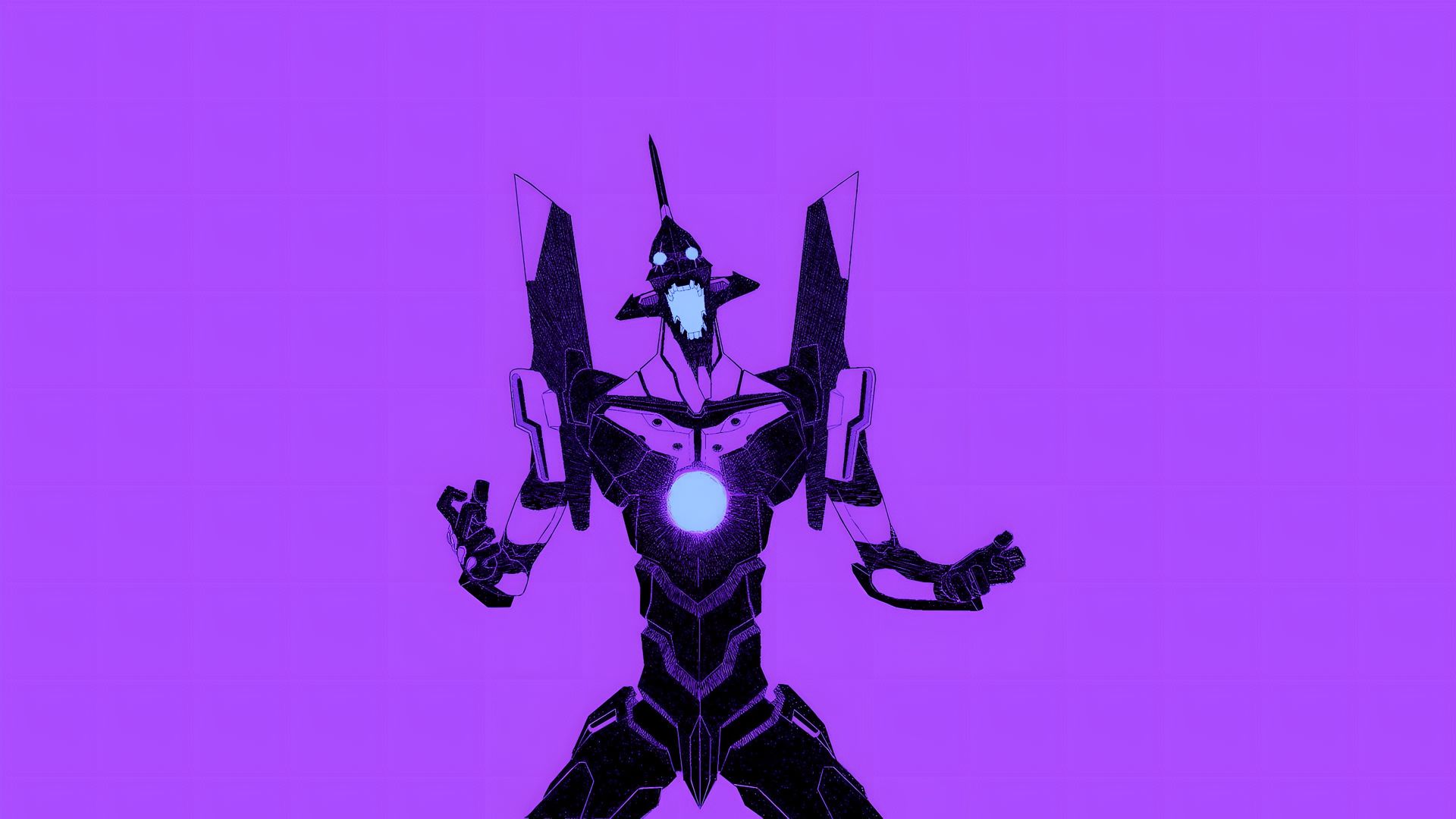 EVA Unit-01 Minimalist Purple 4K Wallpaper