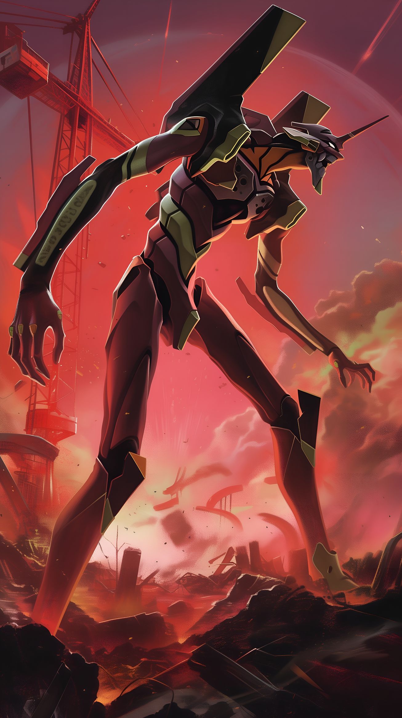 EVA Unit-01 Apocalypse Phone Wallpaper 4K