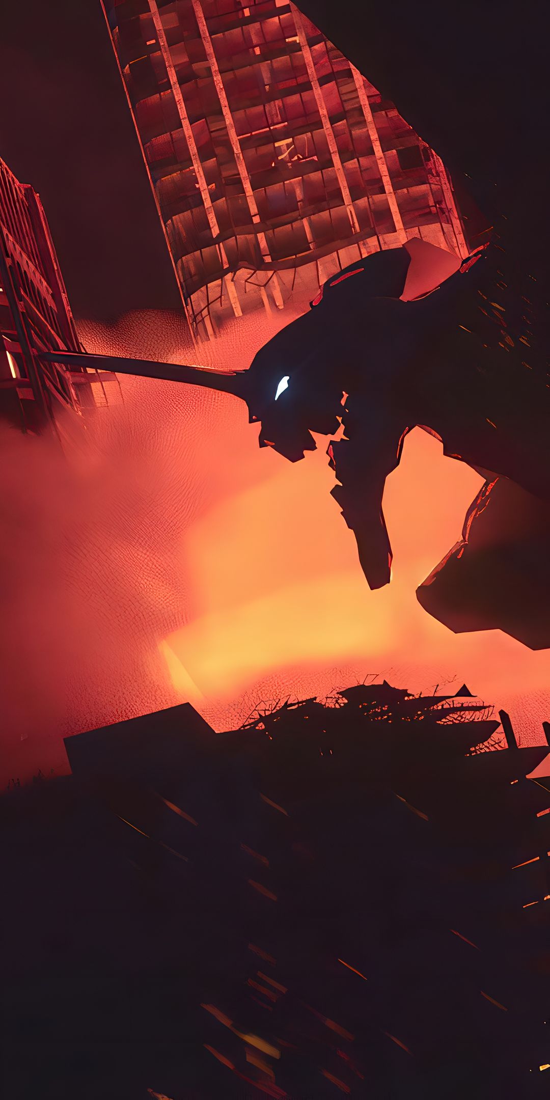 EVA-01 Rampage City Destruction Wallpaper