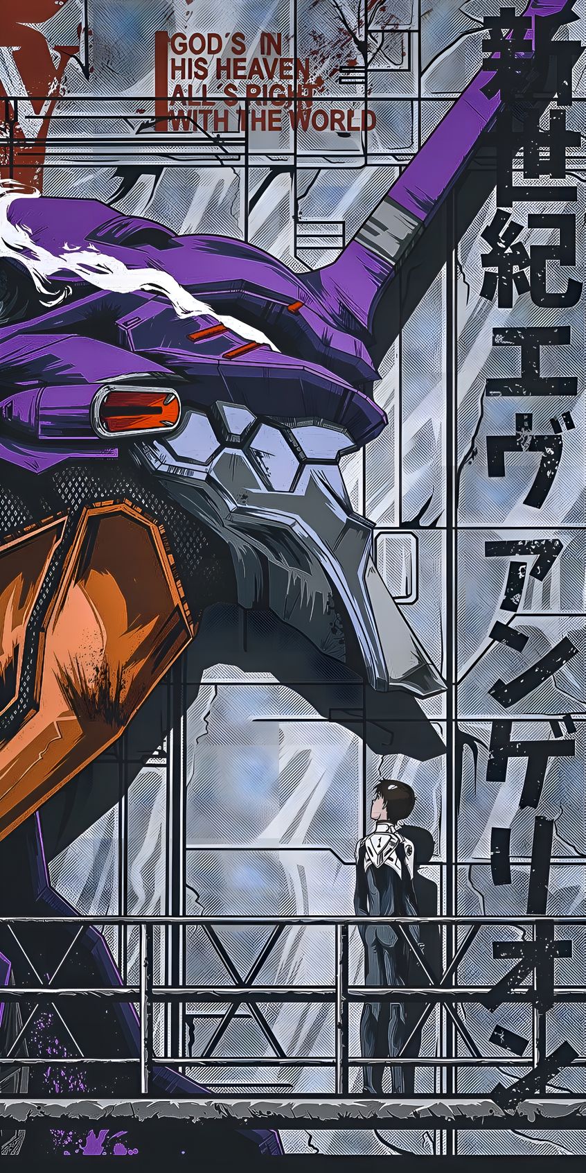 Neon Genesis Evangelion EVA-01 Phone Wallpaper 4K