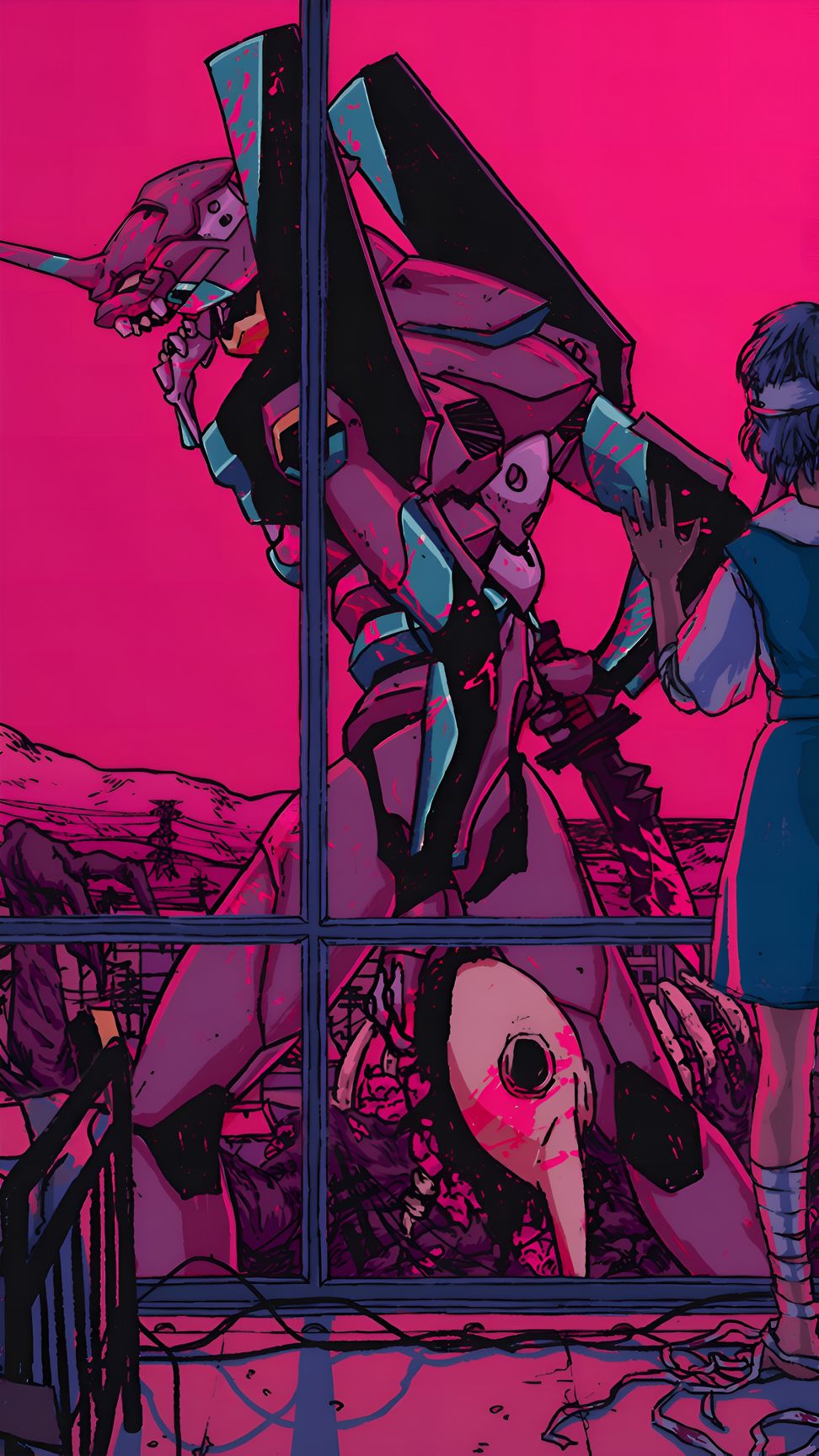 Neon Genesis Evangelion EVA-01 Phone Wallpaper 4K