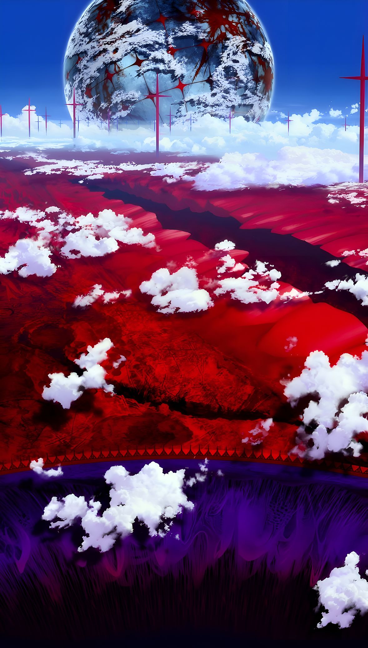 Neon Genesis Evangelion Red Earth Phone Wallpaper