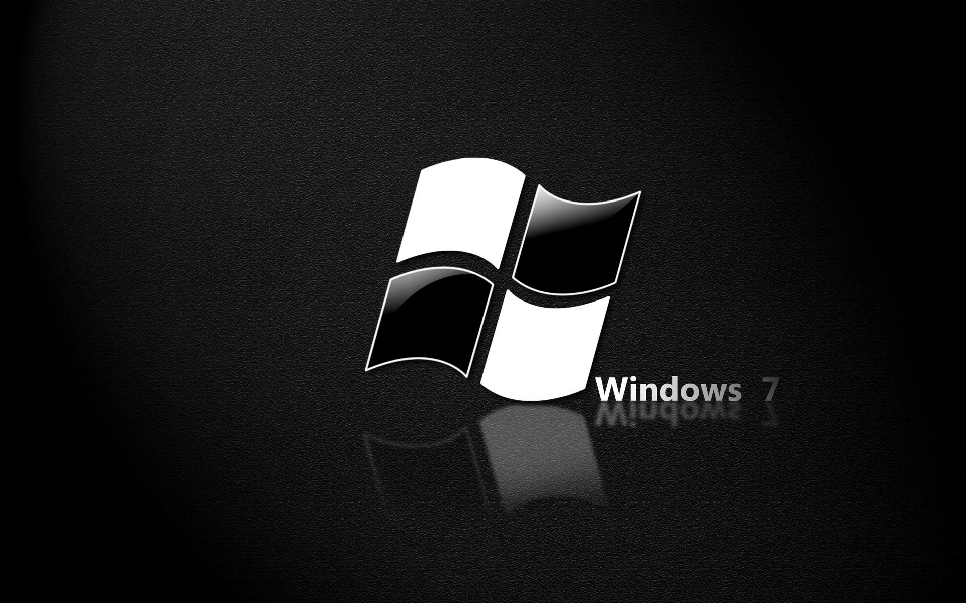 Windows 7 Black Glass Logo 4K Wallpaper