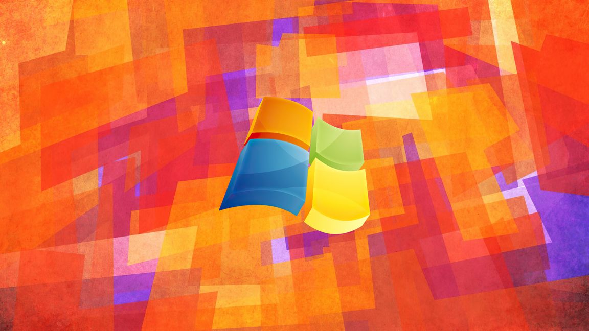 Windows XP Abstract Orange Mosaic Wallpaper 4K