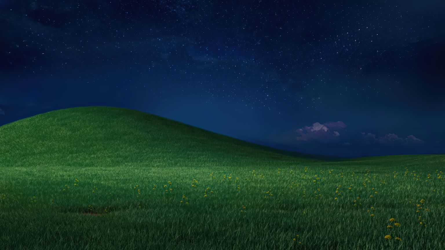 Windows XP Bliss Remake Night Wallpaper 4K