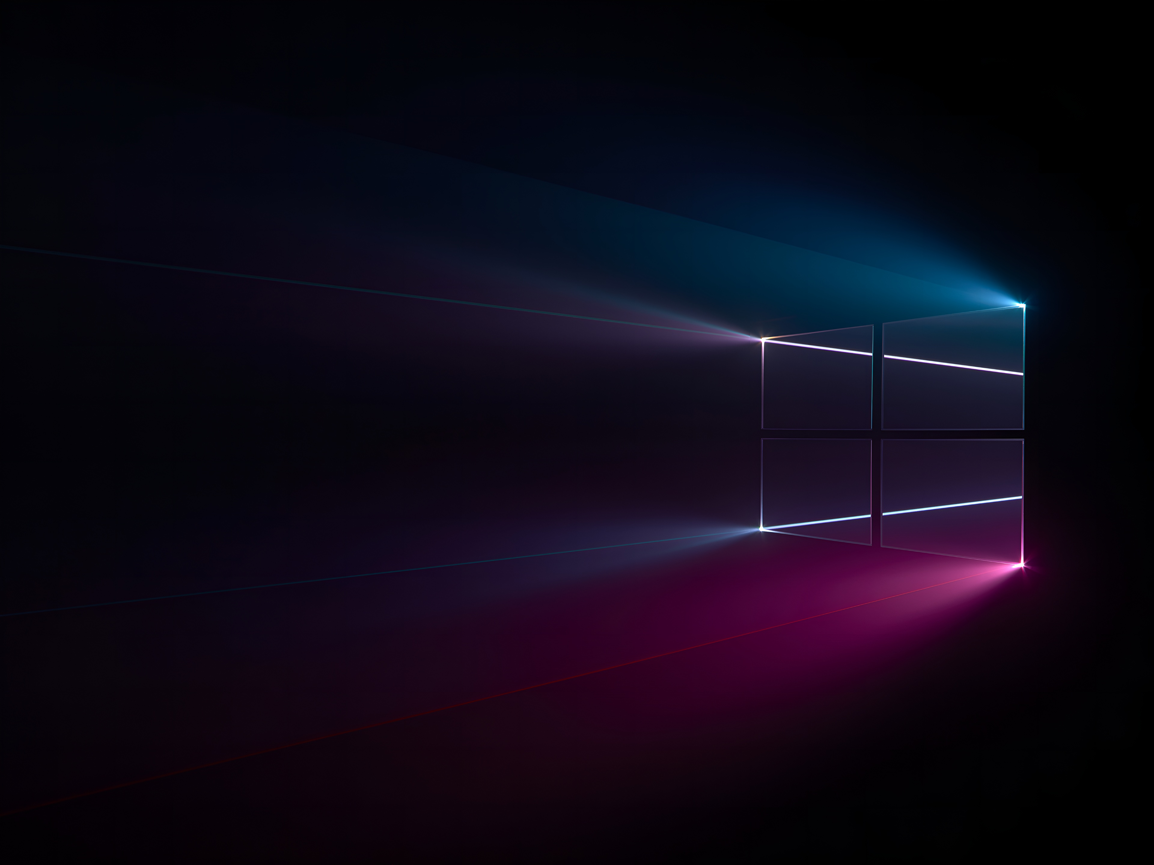 Windows 10 Dark Neon Glow 4K Wallpaper