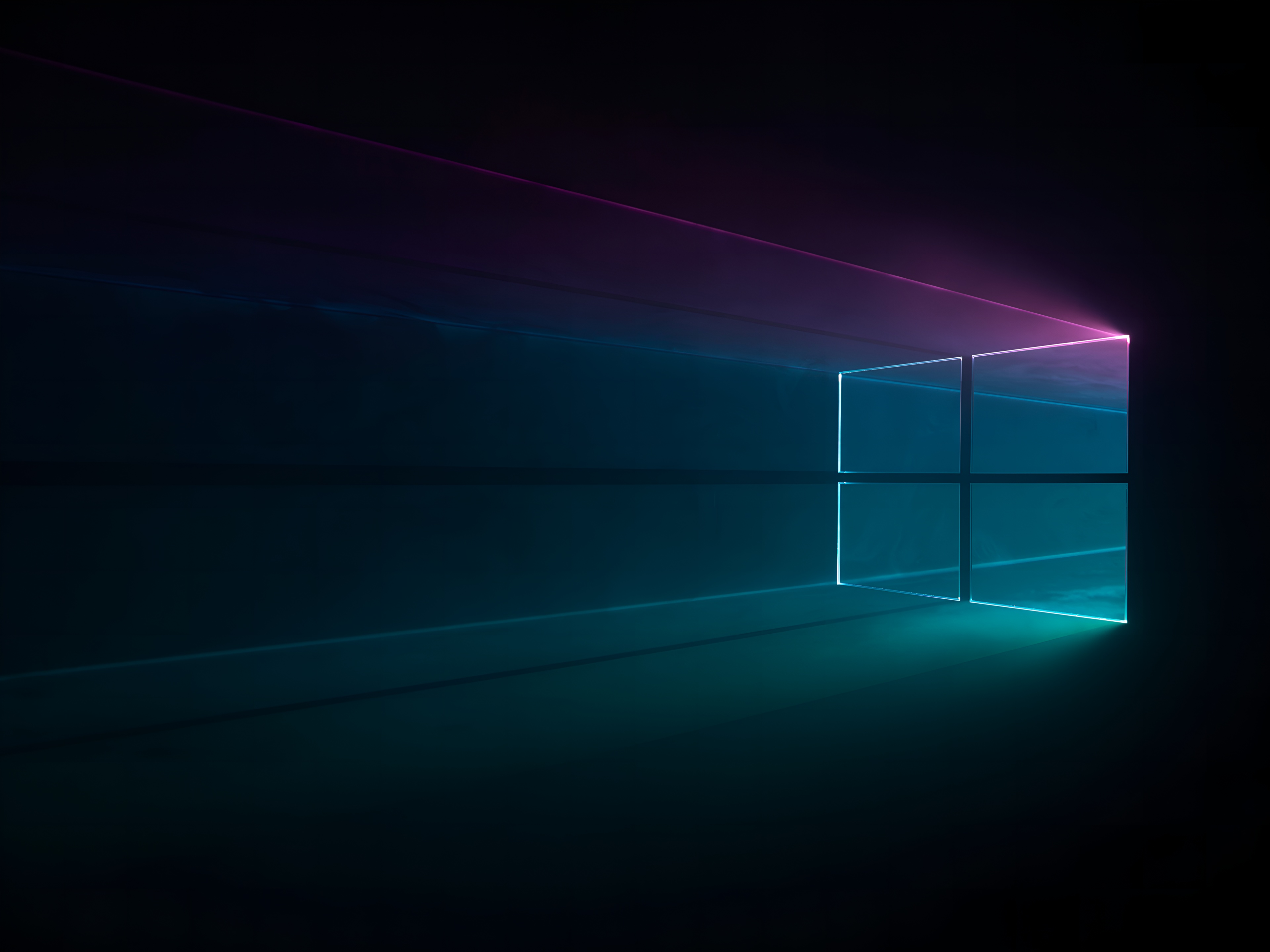 Windows 10 Dark Neon Glow 4K Wallpaper