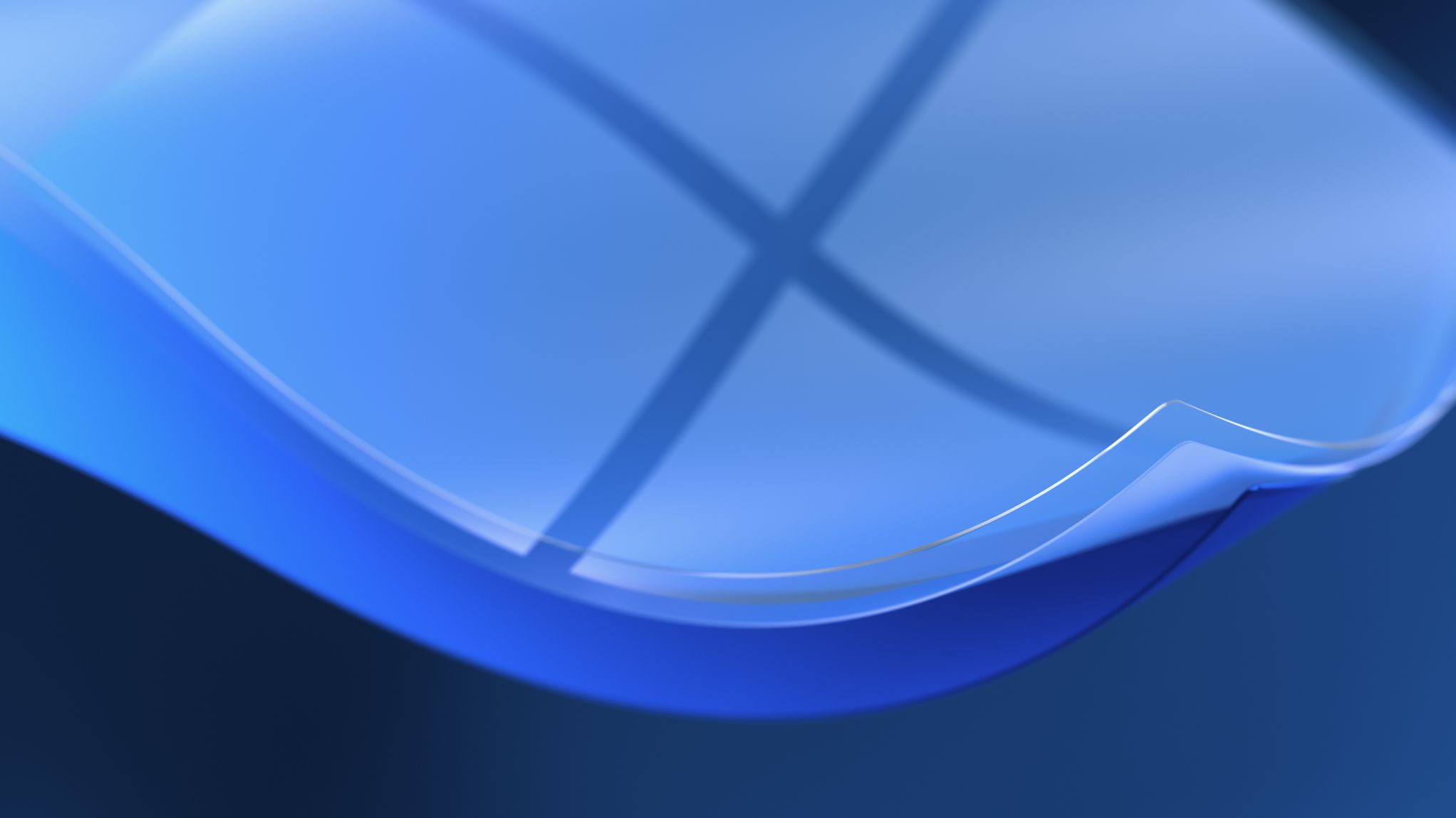 Windows 10 Blue Glass Wave 4K Wallpaper
