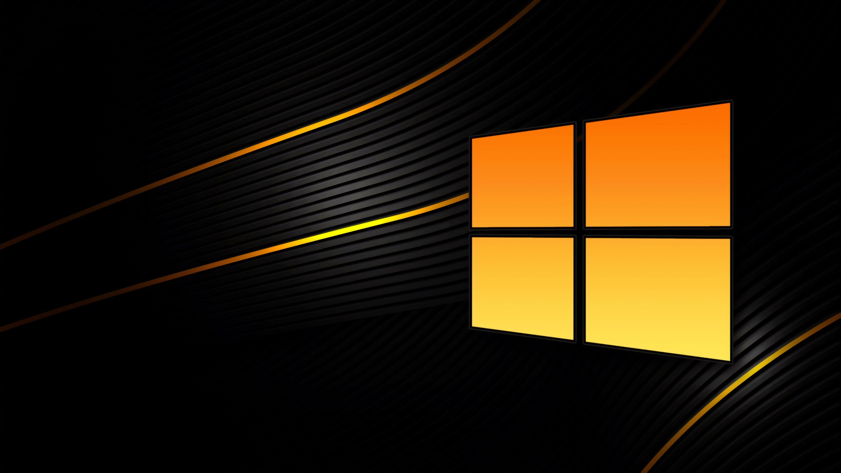Windows 10 Dark Orange Wallpaper 4K