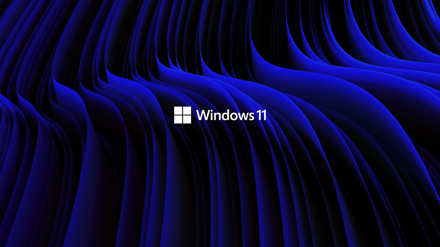 Windows 11 深蓝波浪抽象壁纸