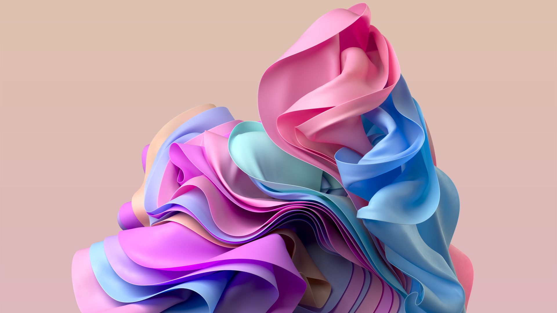 Windows 11 Pastell-Bandwirbel 4K Hintergrundbild