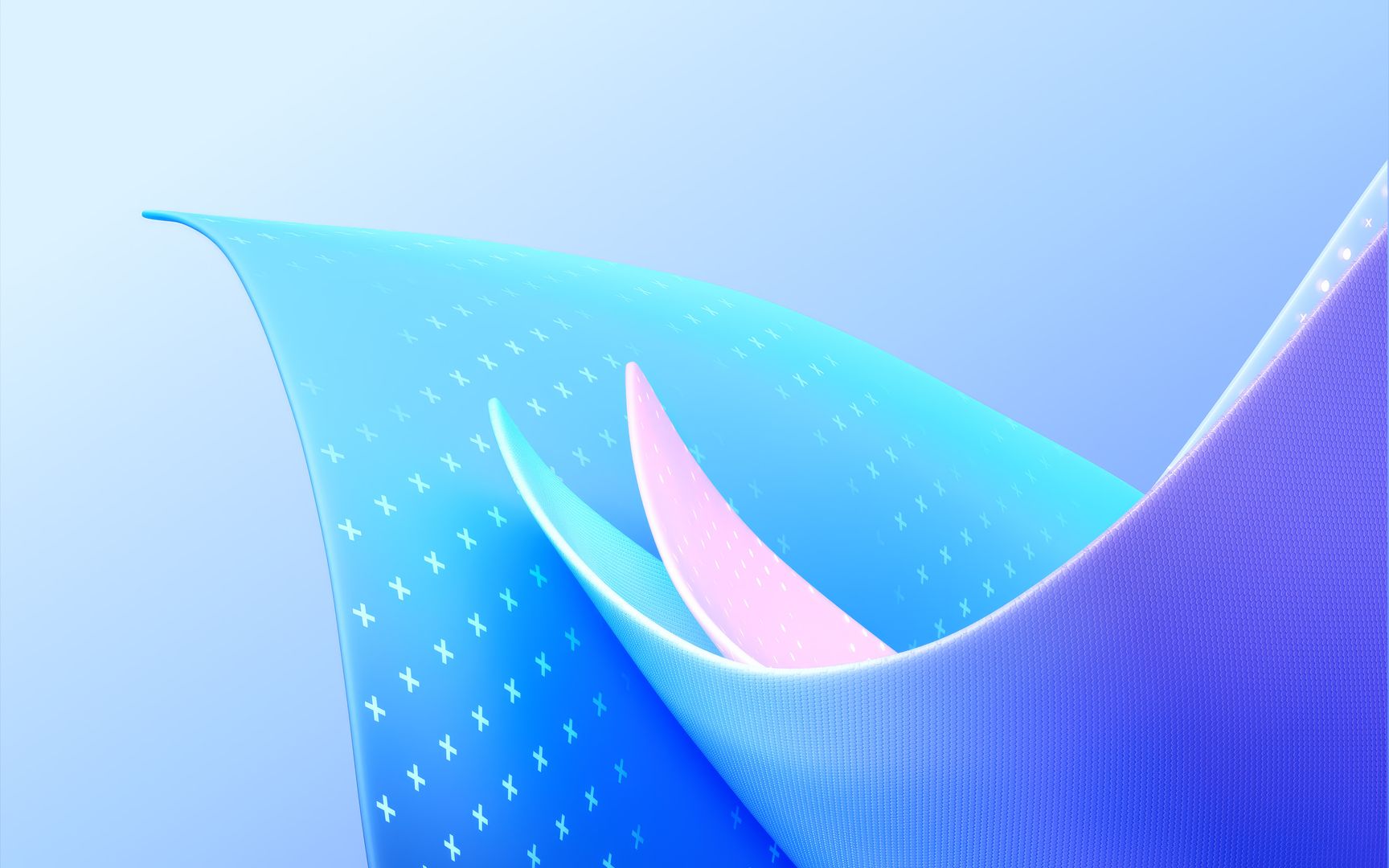 Windows 11 抽象蓝色丝带壁纸
