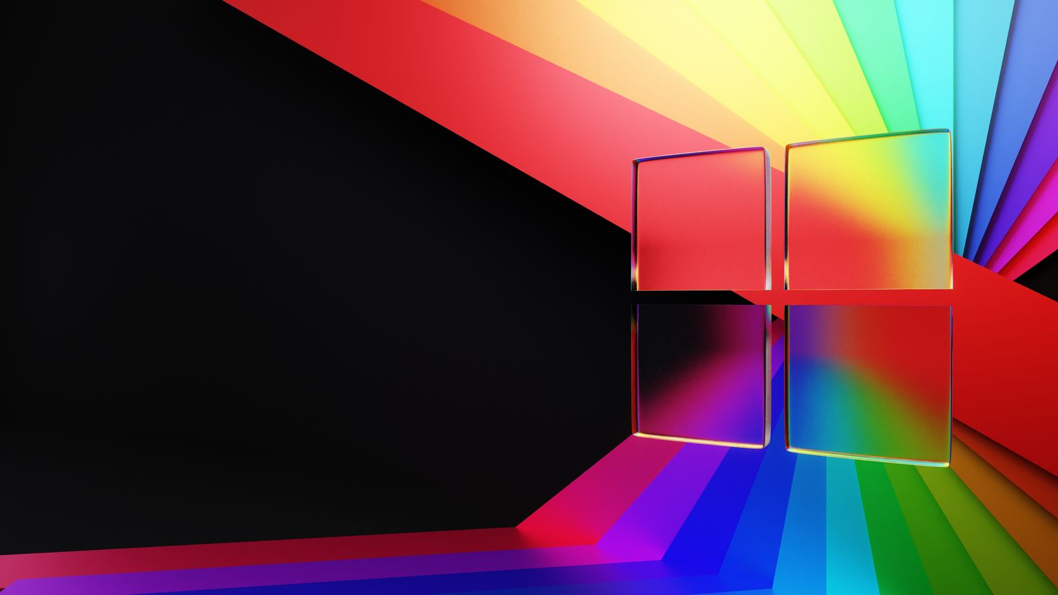 Windows 11 Regenbogen-Prisma 4K-Hintergrundbild