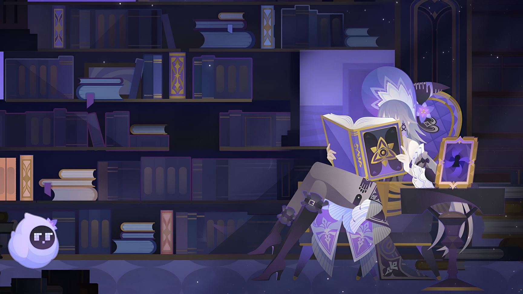 The Herta che Legge in Biblioteca – Sfondo Honkai Star Rail
