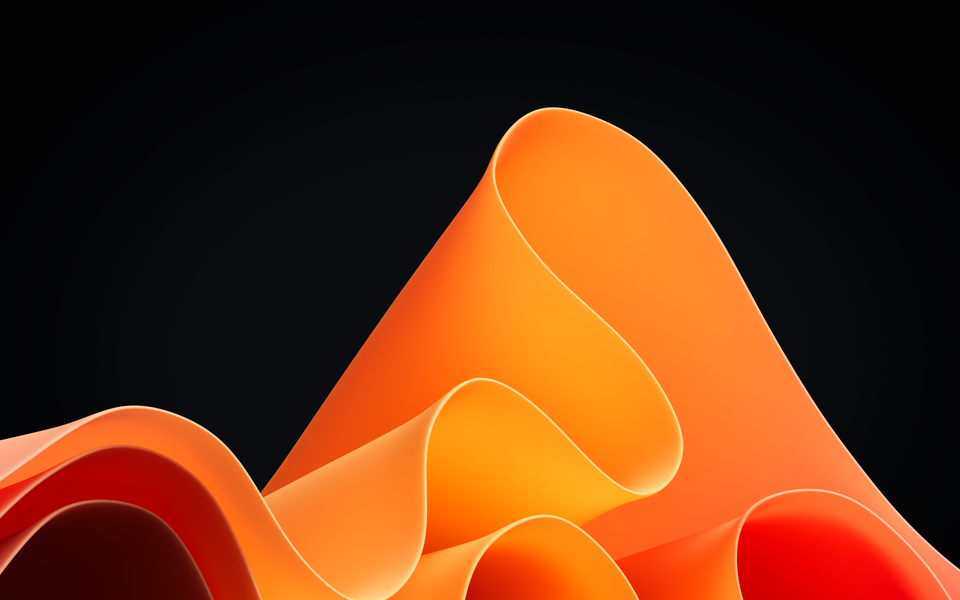 Windows 11 Orange Abstract Flow Wallpaper 4K