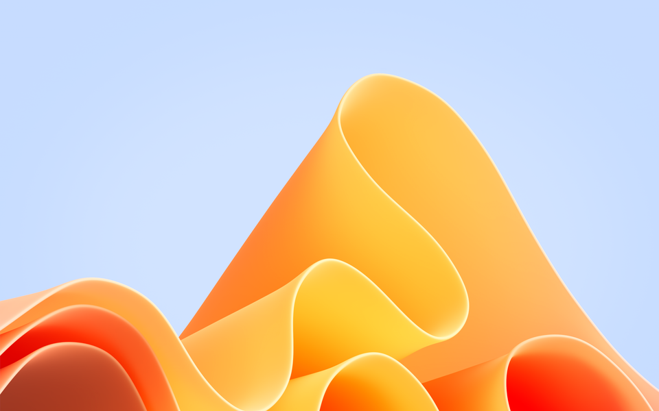 Windows 11 Abstract Orange Waves Wallpaper 4K