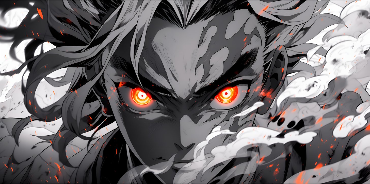 Demon Slayer Kokushibo Macho Yanayong'aa 4K Mandhari