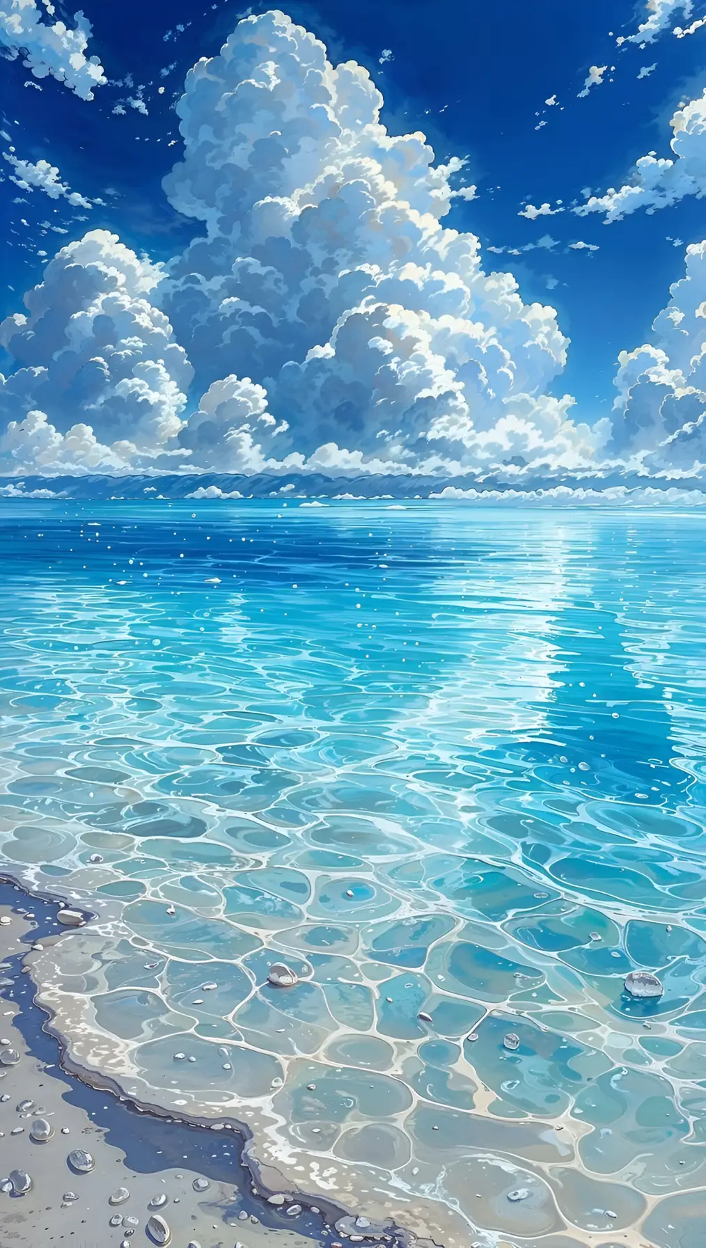Anime Ocean Serenity Wallpaper – Crystal Blue Waters