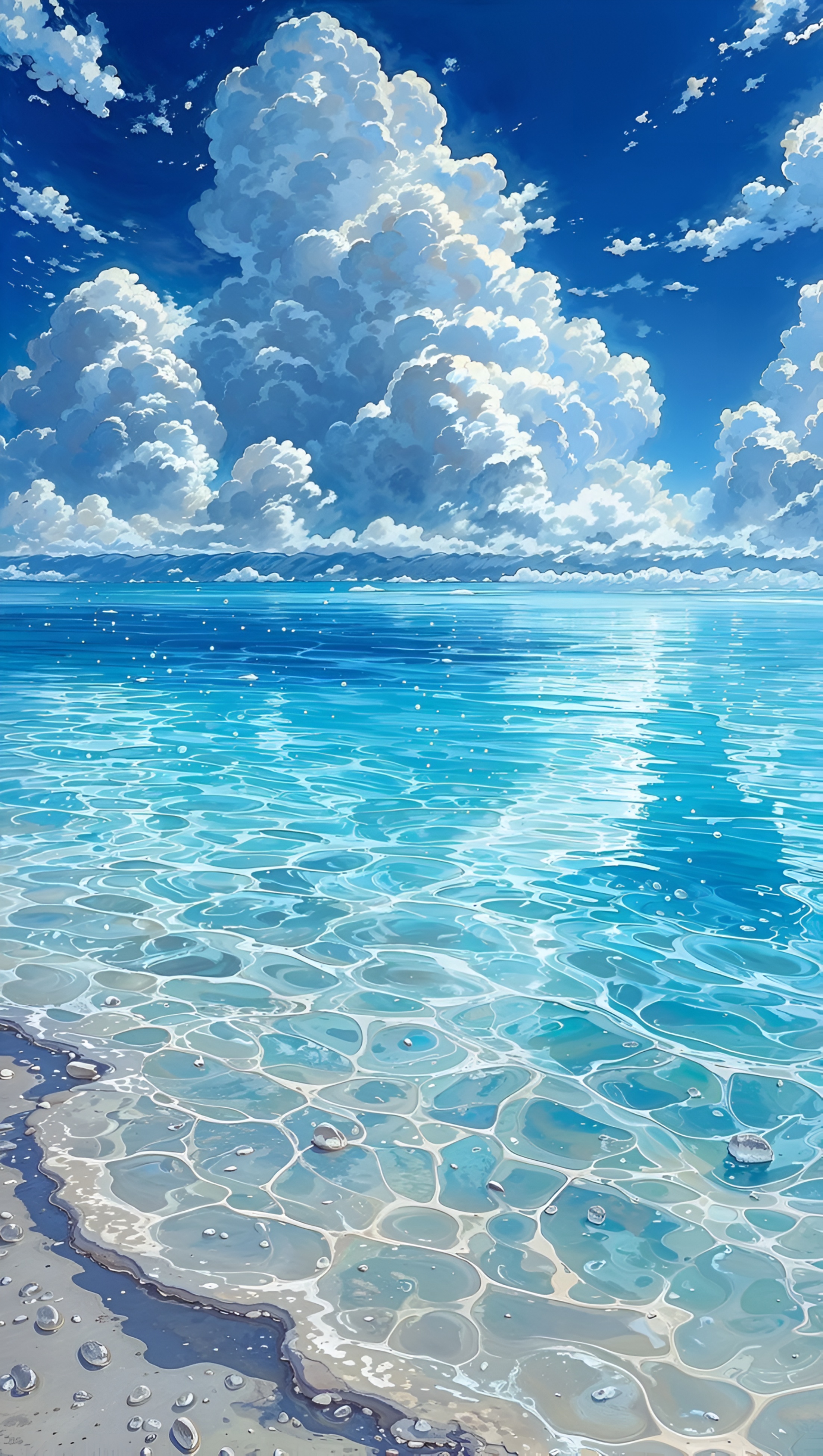 Anime Ocean Serenity Wallpaper – Crystal Blue Waters