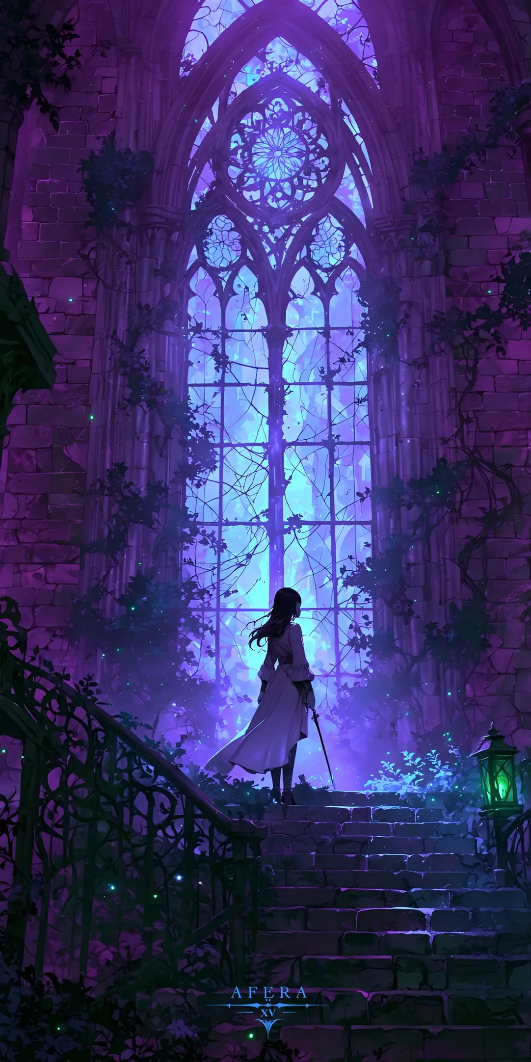 Afera XV Anime Gothic Cathedral Wallpaper