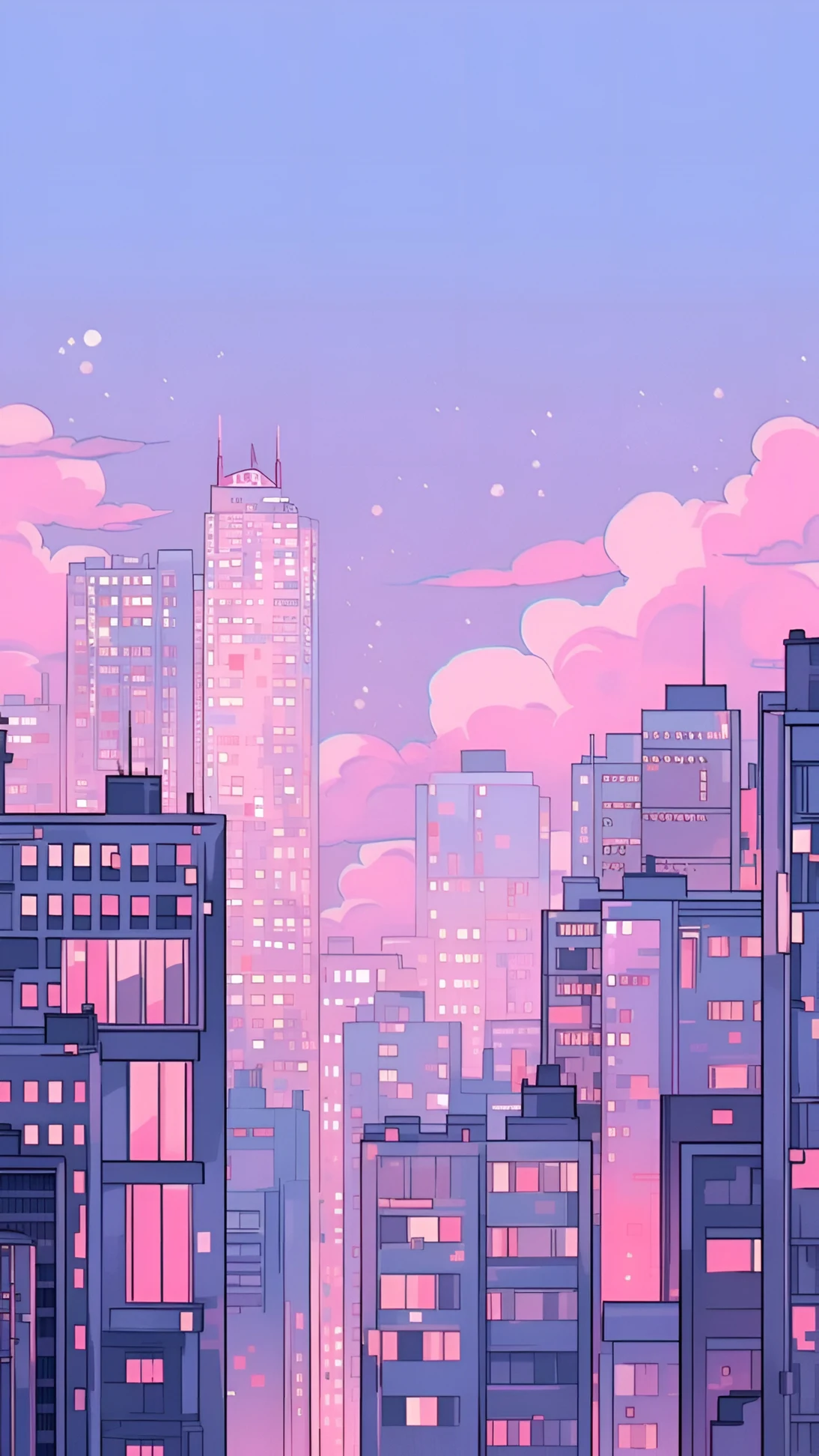Pastel City Skyline Wallpaper