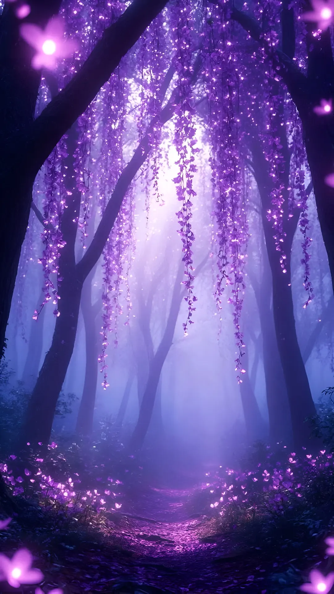 Sfondi Anime Foresta Incantata Viola
