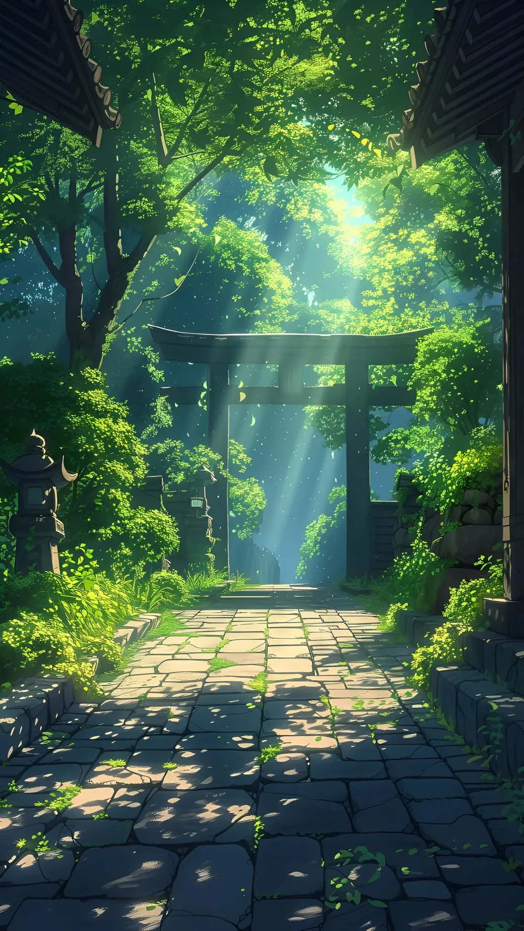 Anime Forest Torii Gate Wallpaper