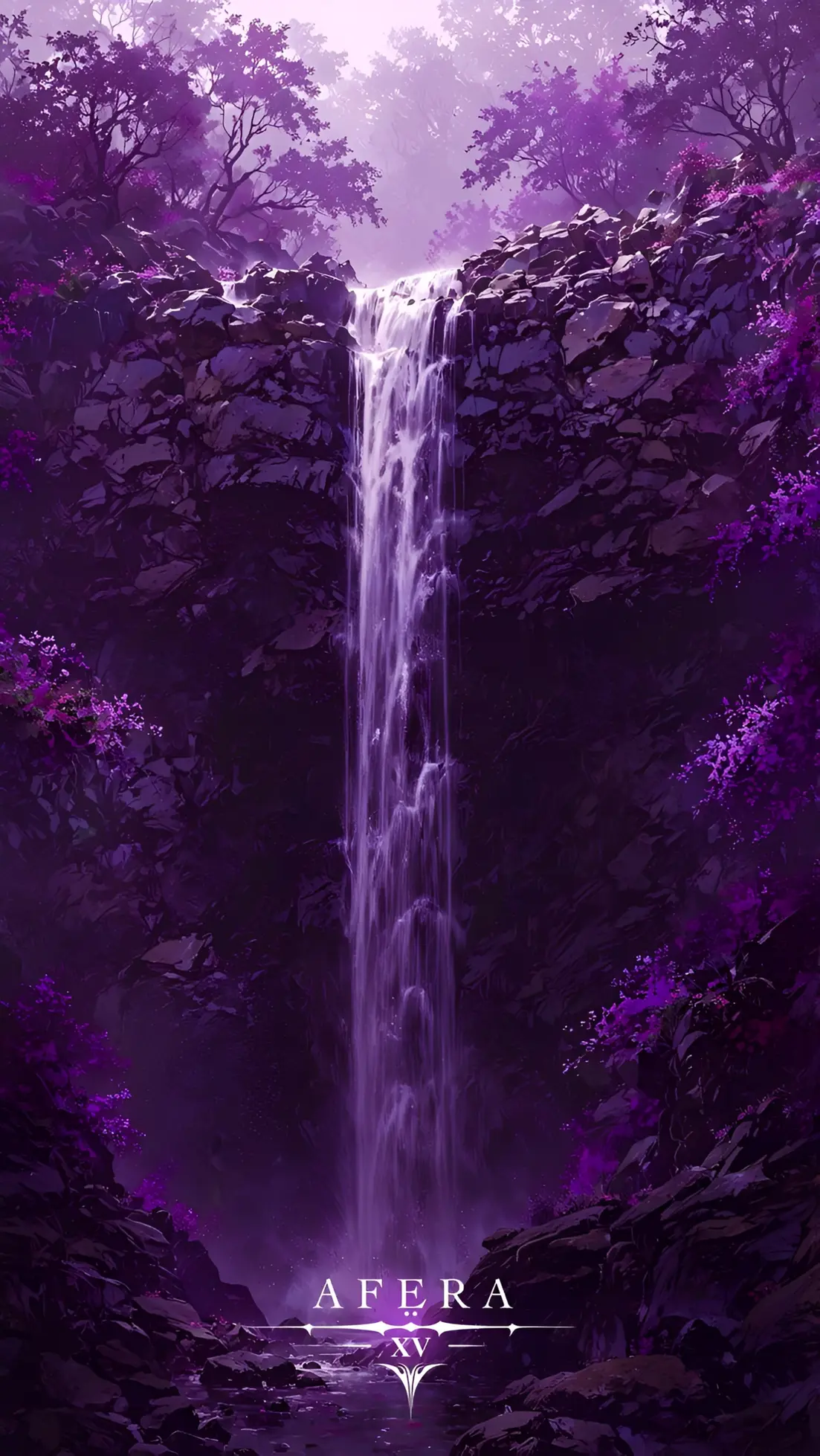 Afera XV Anime Purple Waterfall Wallpaper