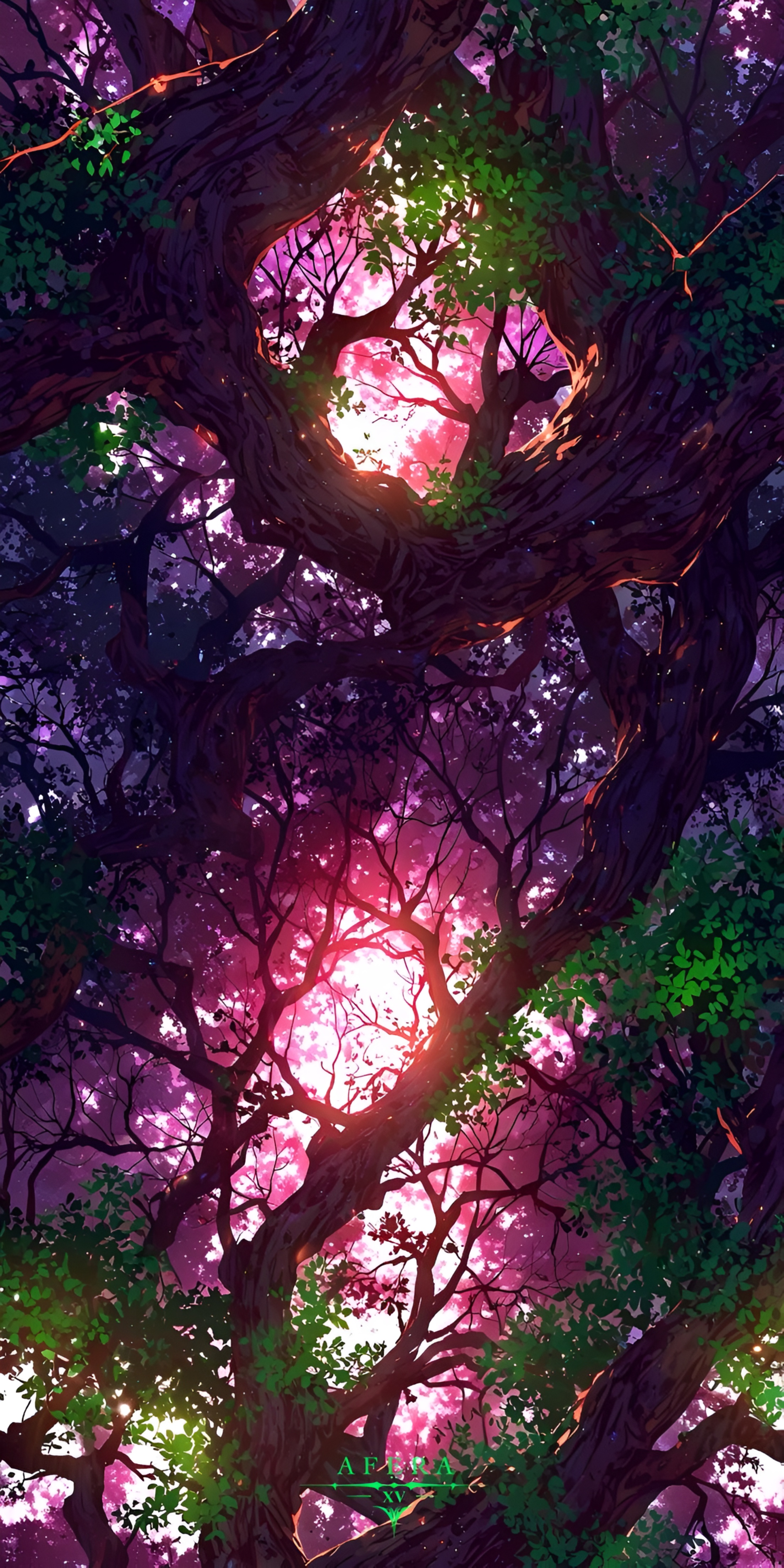 Anime Enchanted Forest Canopy Wallpaper