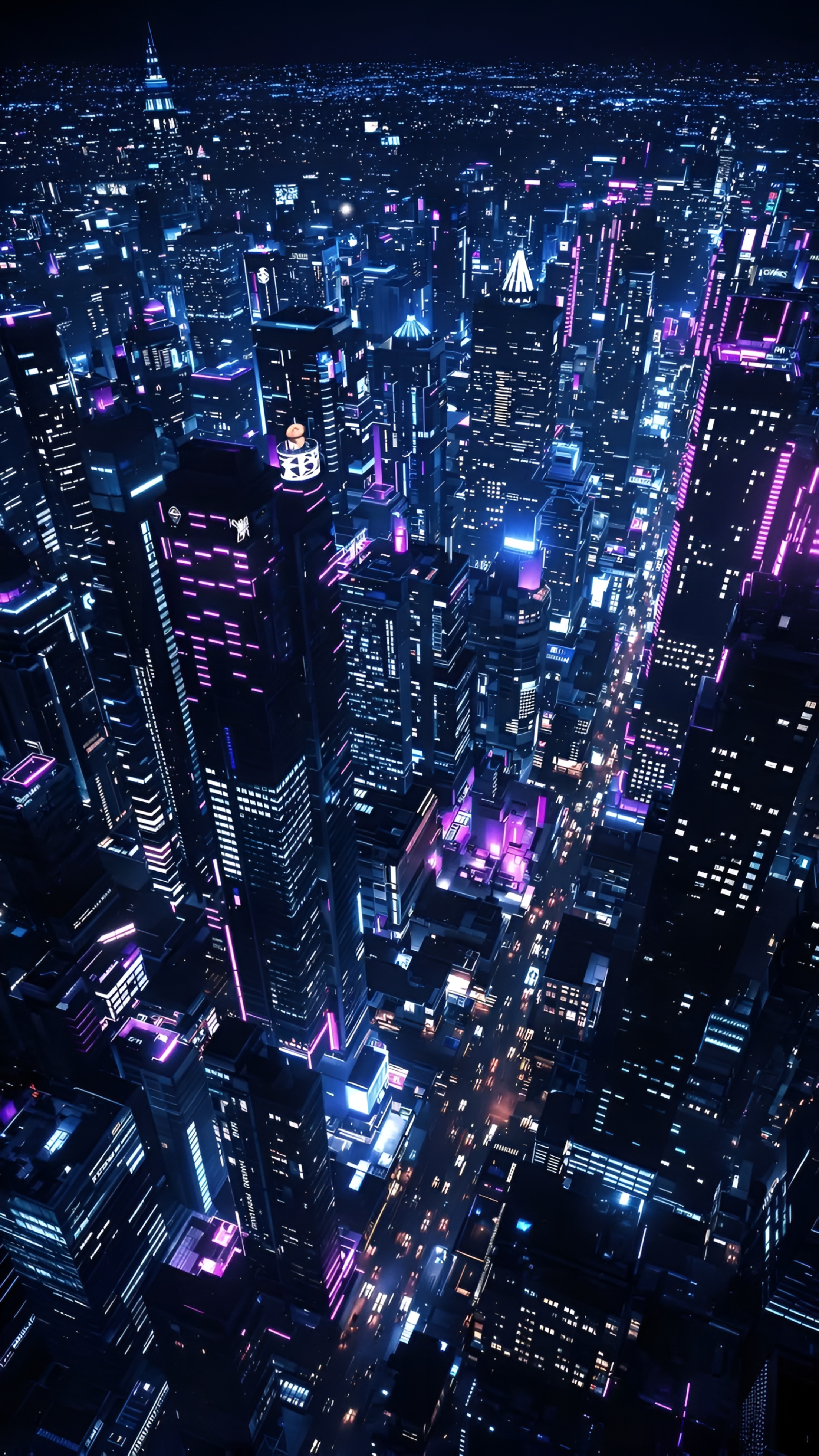 Anime Cyberpunk City Neon Lights Night Wallpaper