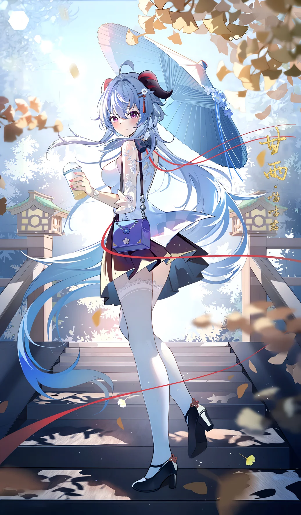 Ganyu Autumn Shrine Wallpaper – Genshin Impact