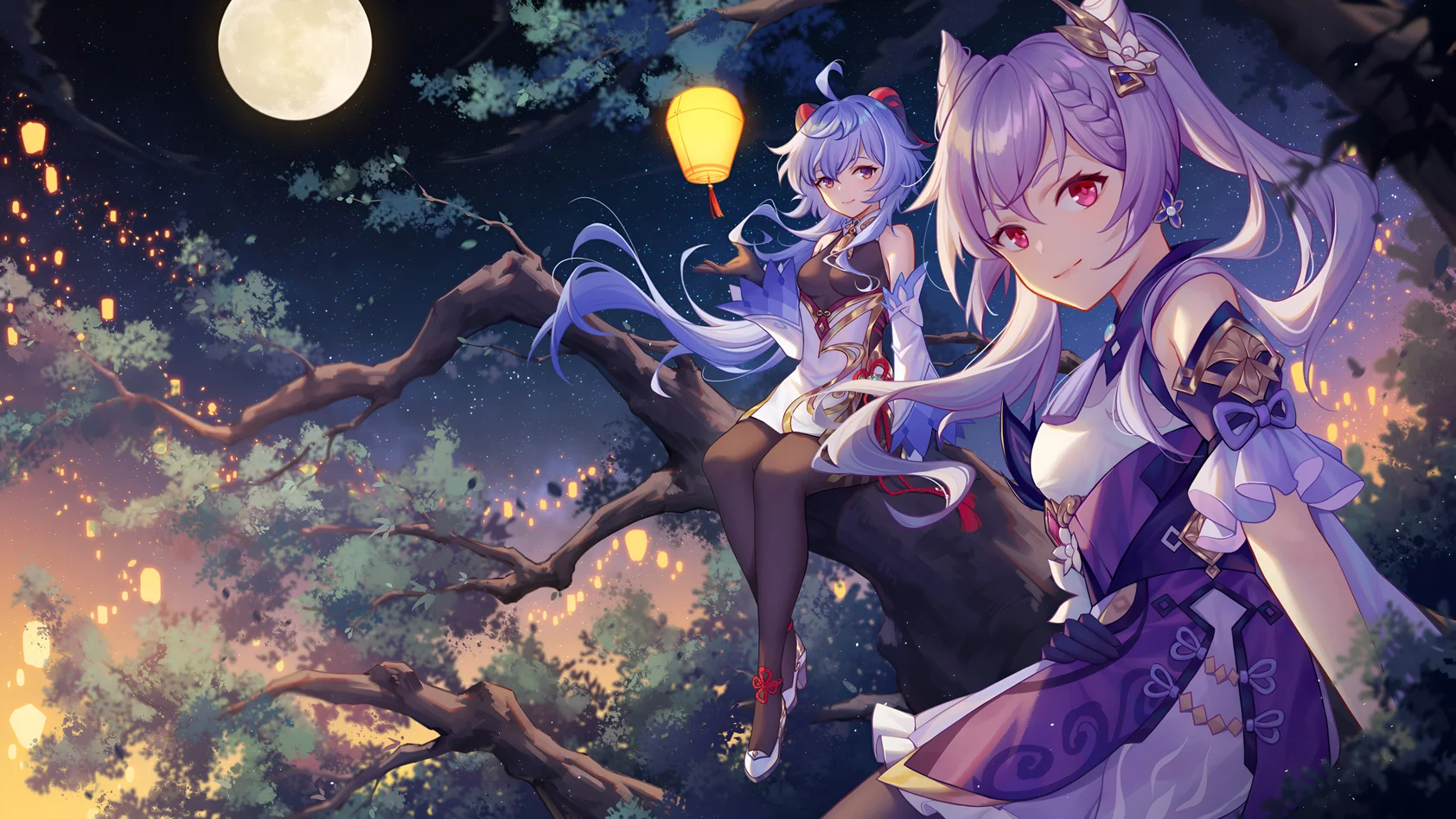 Ganyu & Keqing Lantern Festival Wallpaper